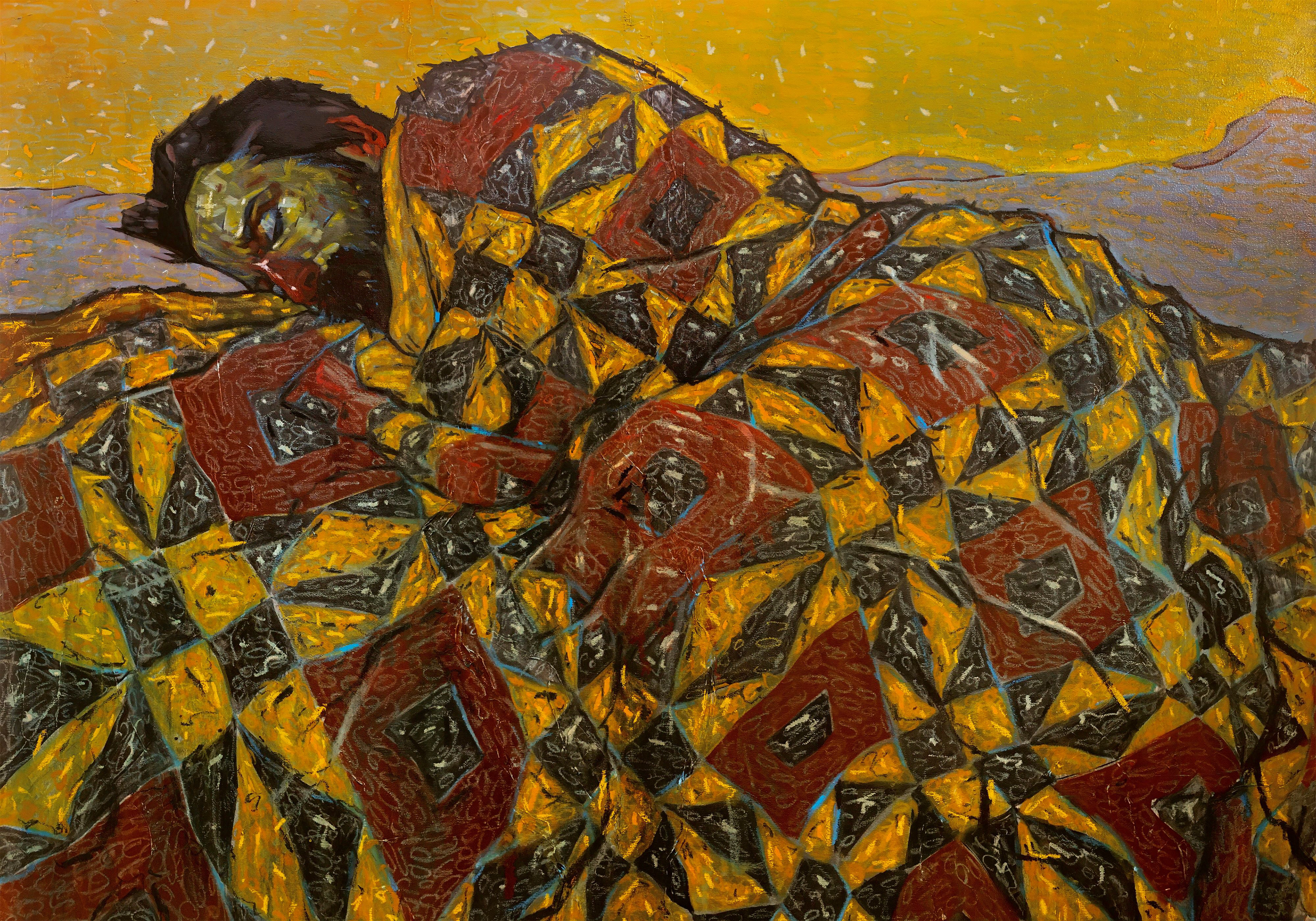 SOLD - Quillt, Mixed Media on Canvas, 48in x 36in