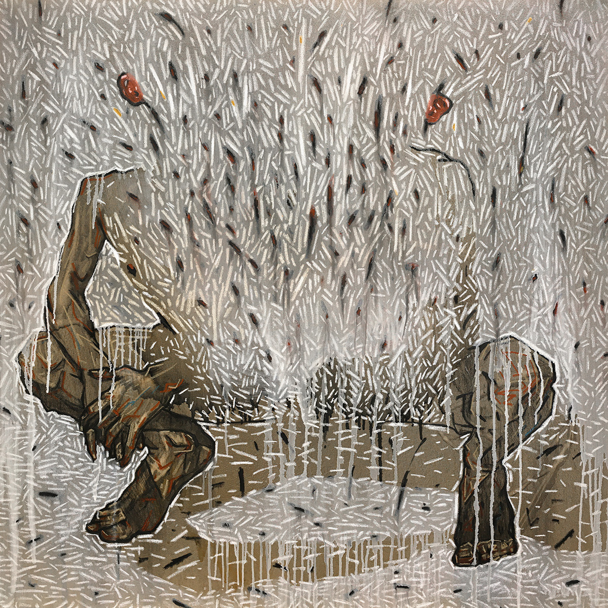 Chasm, Oil and Pastel on Canvas, 48in x 48in