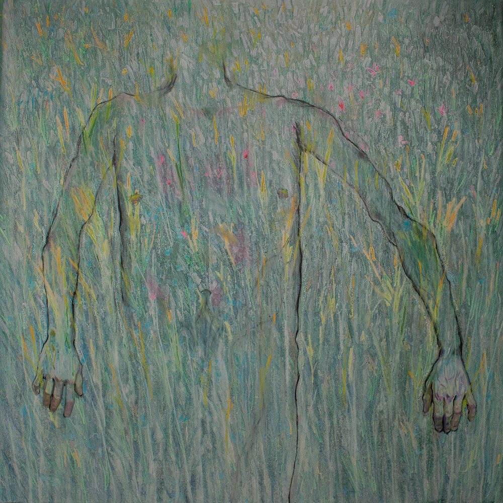 Pressed, Oil and Charcoal on Canvas, 48in x 48in