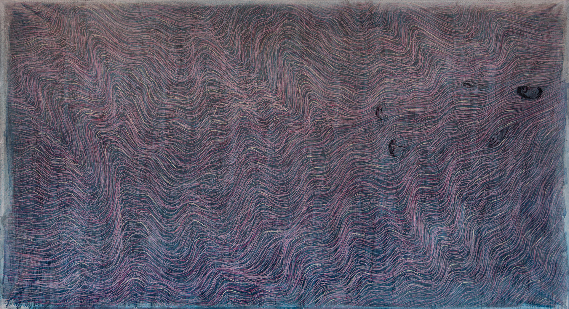 Succumbent, Mixed Media on Canvas, 120in x 66in