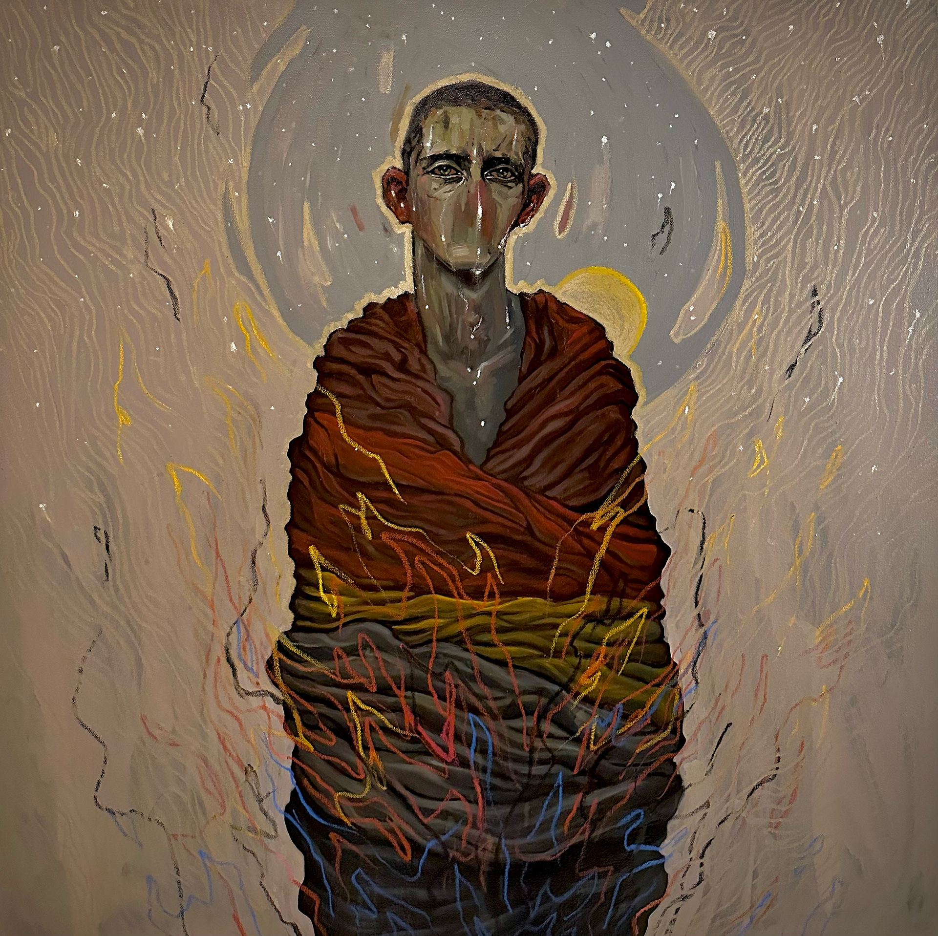 Rest Strained, Mixed Media on Canvas, 36in x 36in