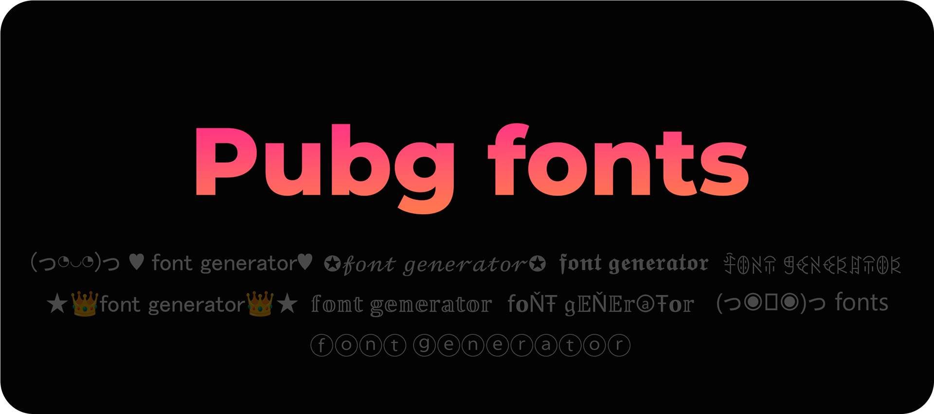 What font does pubg use for kill message, to copy and paste