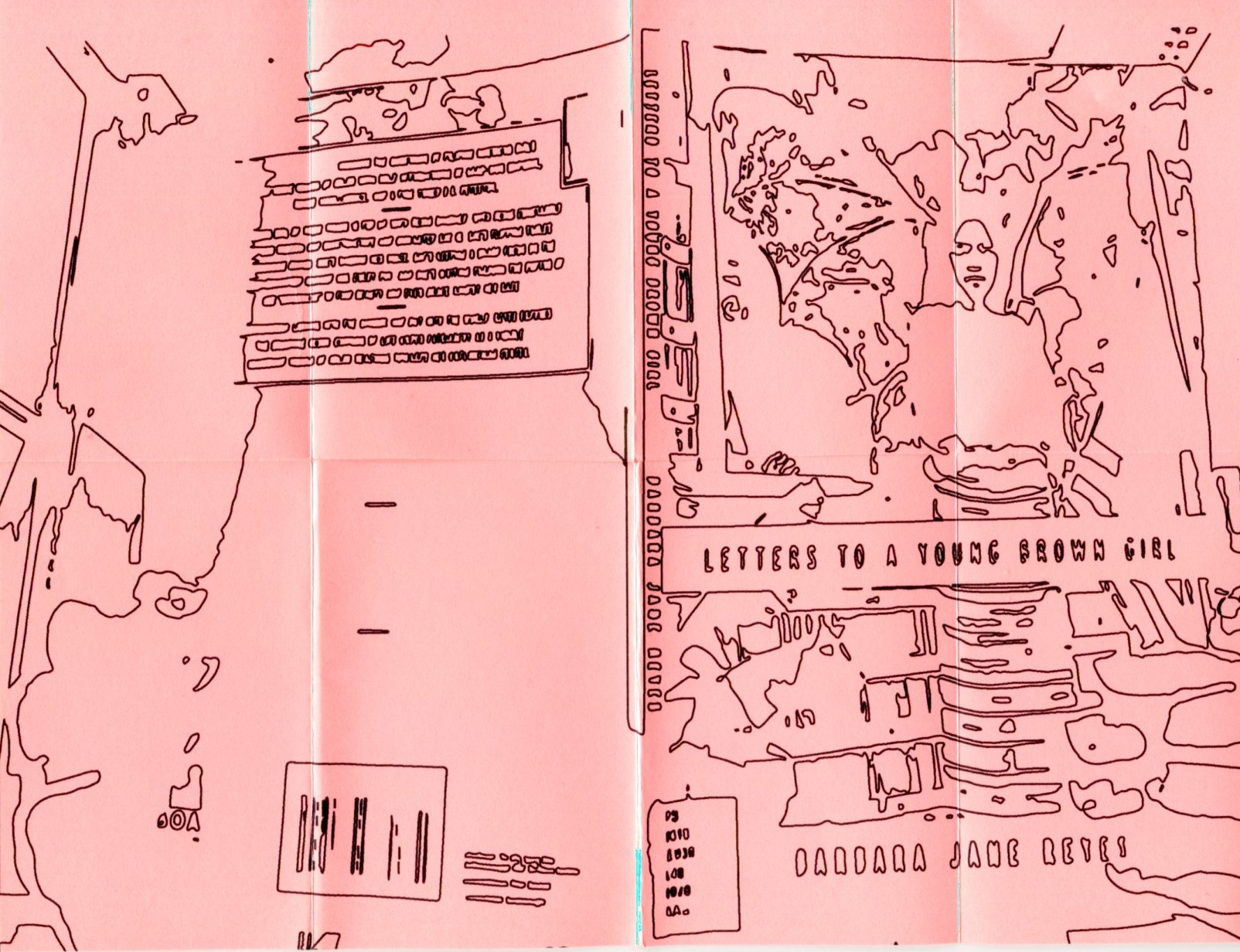 Image Trace Bounties: Letters to A Young Brown Girl, Dye ink print, 8.5" x 11"