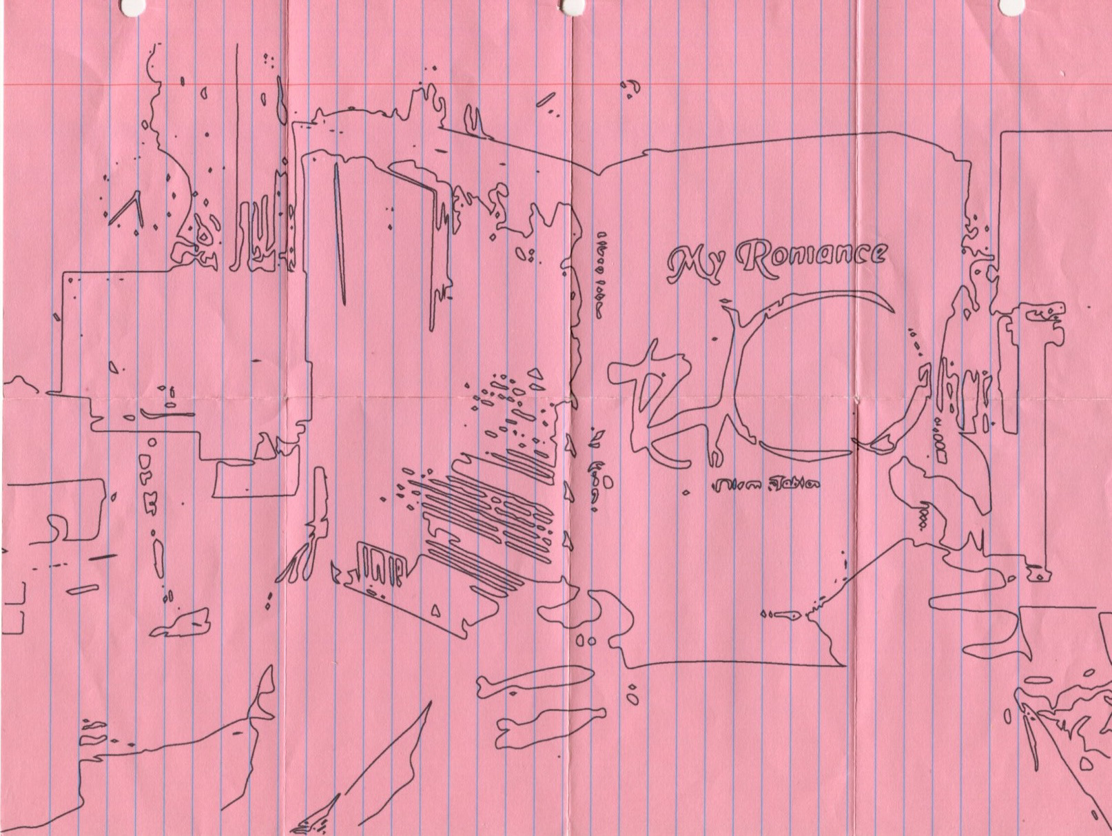 Image Trace Bounties: My Romance by Eileen Tabios, Dye ink print, 8.5" x 11"