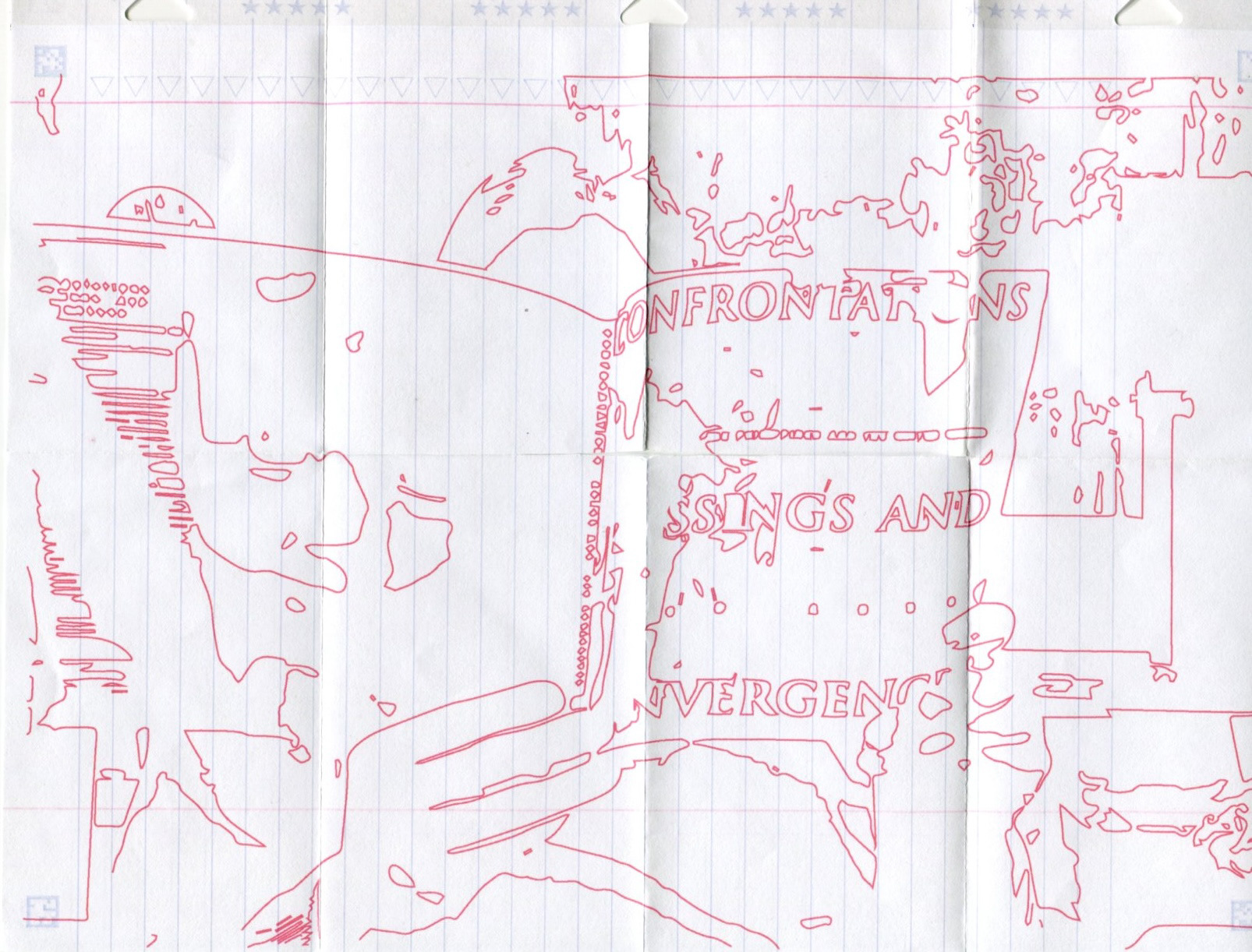 Image Trace Bounties: Confrontations, Crossings, and Convergence, Dye ink print, 8.5" x 11"