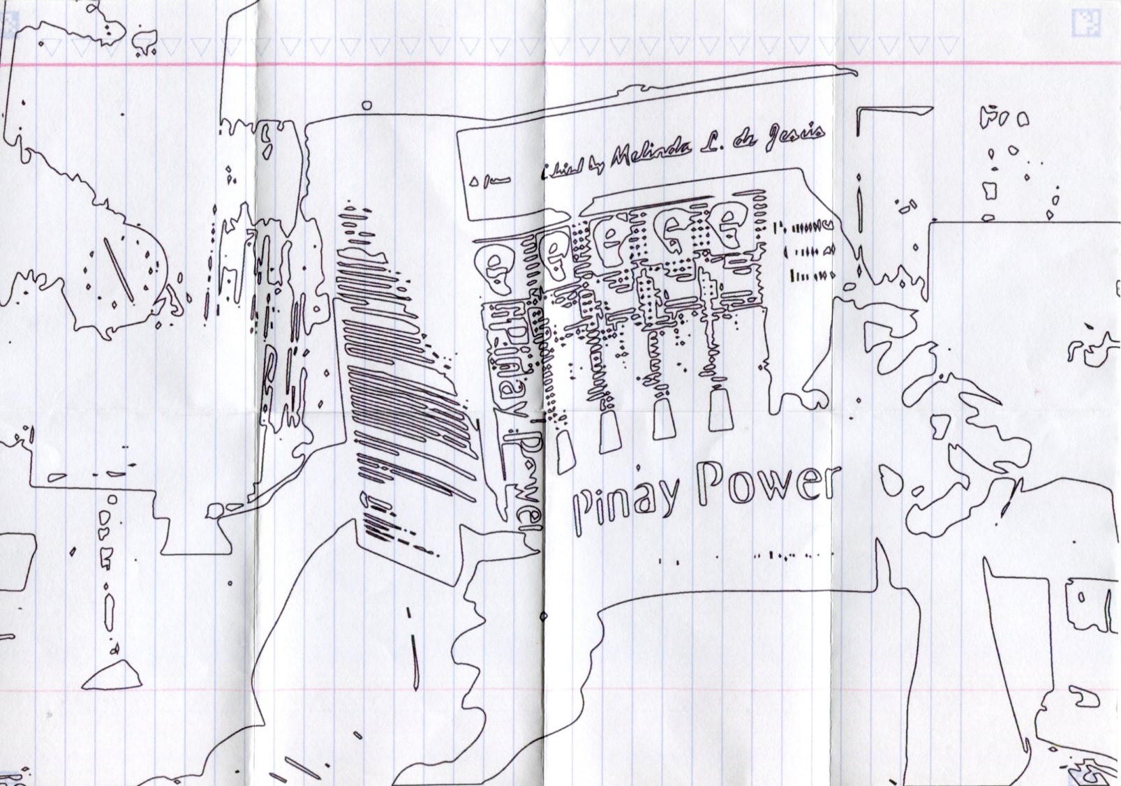 Image Trace Bounties: Pinay Power, Dye ink print, 8.5" x 11"