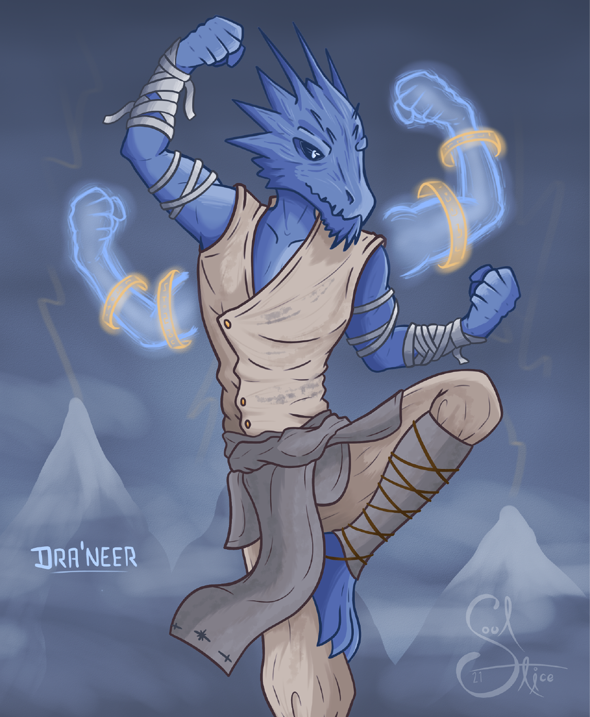 Dra'neer, a DnD character for a local group.