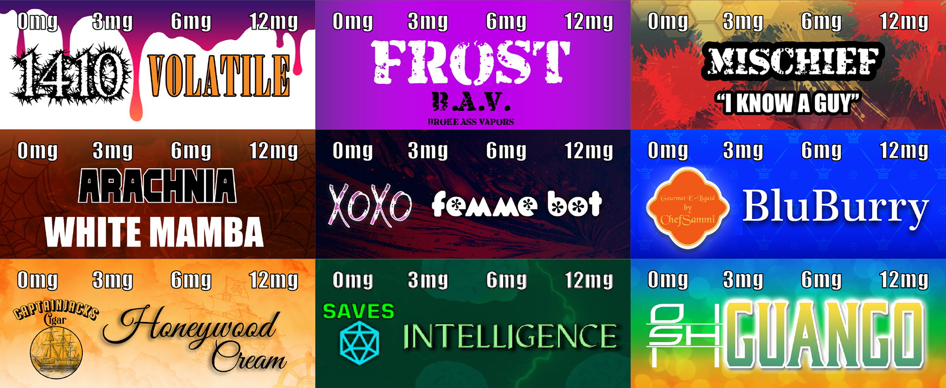 A small sample of shelf tags