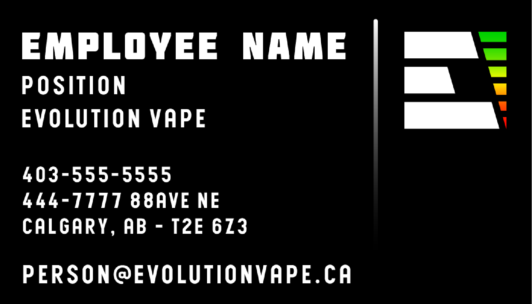 Mockup of the new business cards we had made for the business.
