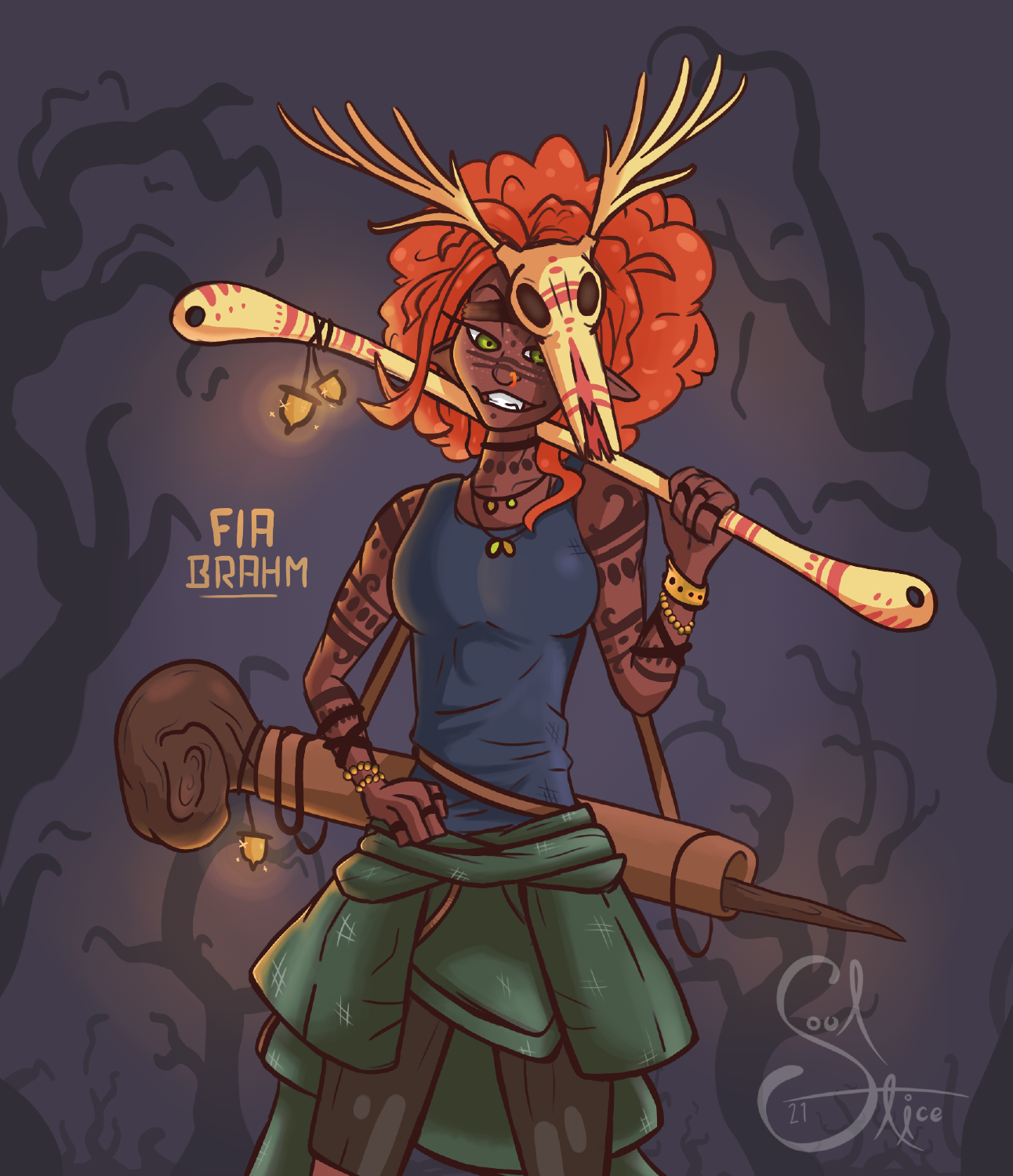 Fia, a DnD character for a local group.