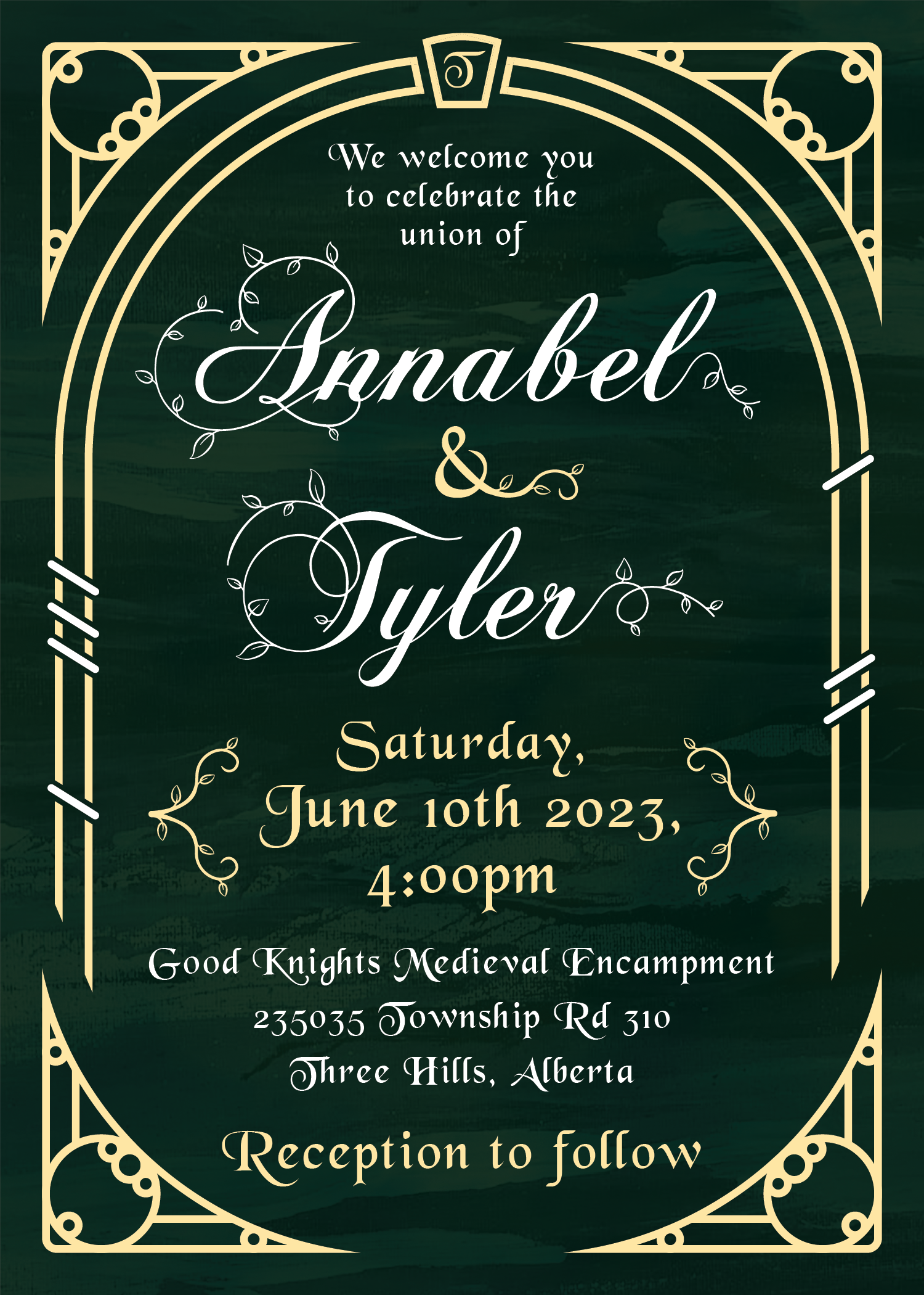 Wedding invite for wonderful locals.