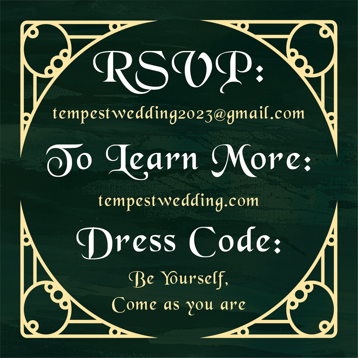 Wedding invite for wonderful locals.