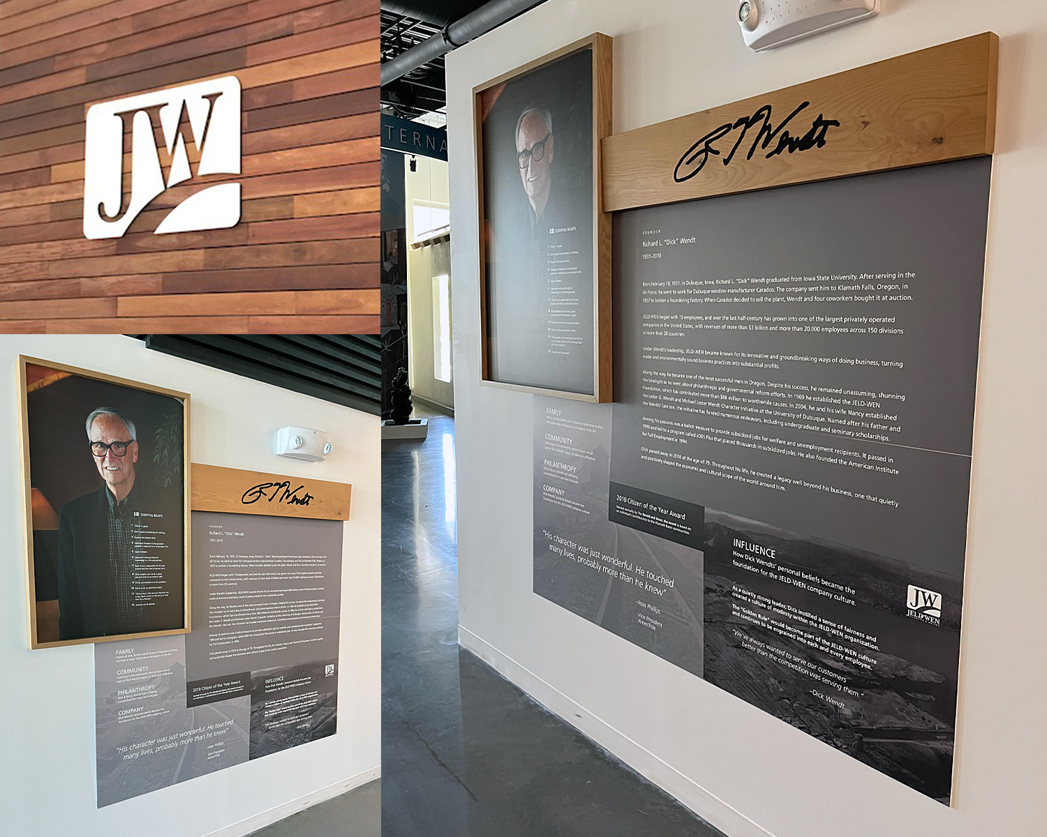 Jeld-Wen Corporate HQ: Founders Bio Wall