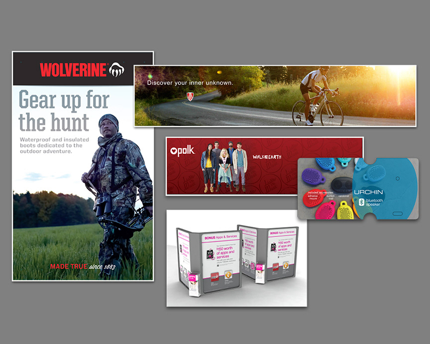 Wolverine Boots, Trek Bikes, Polk Audio, Boom Speakers, T-Mobile 
