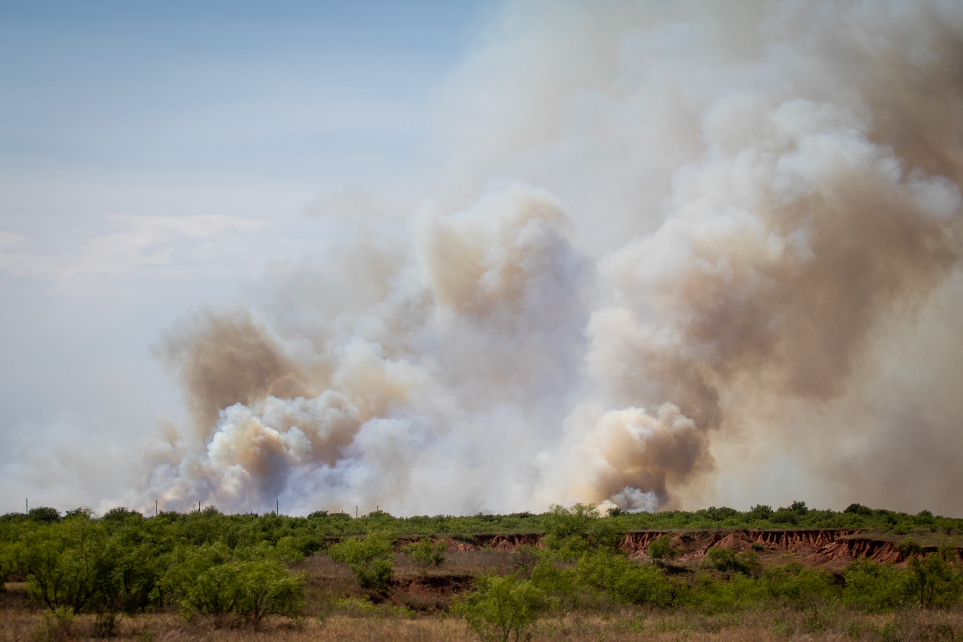 Wildfire in Mangum, Okla.