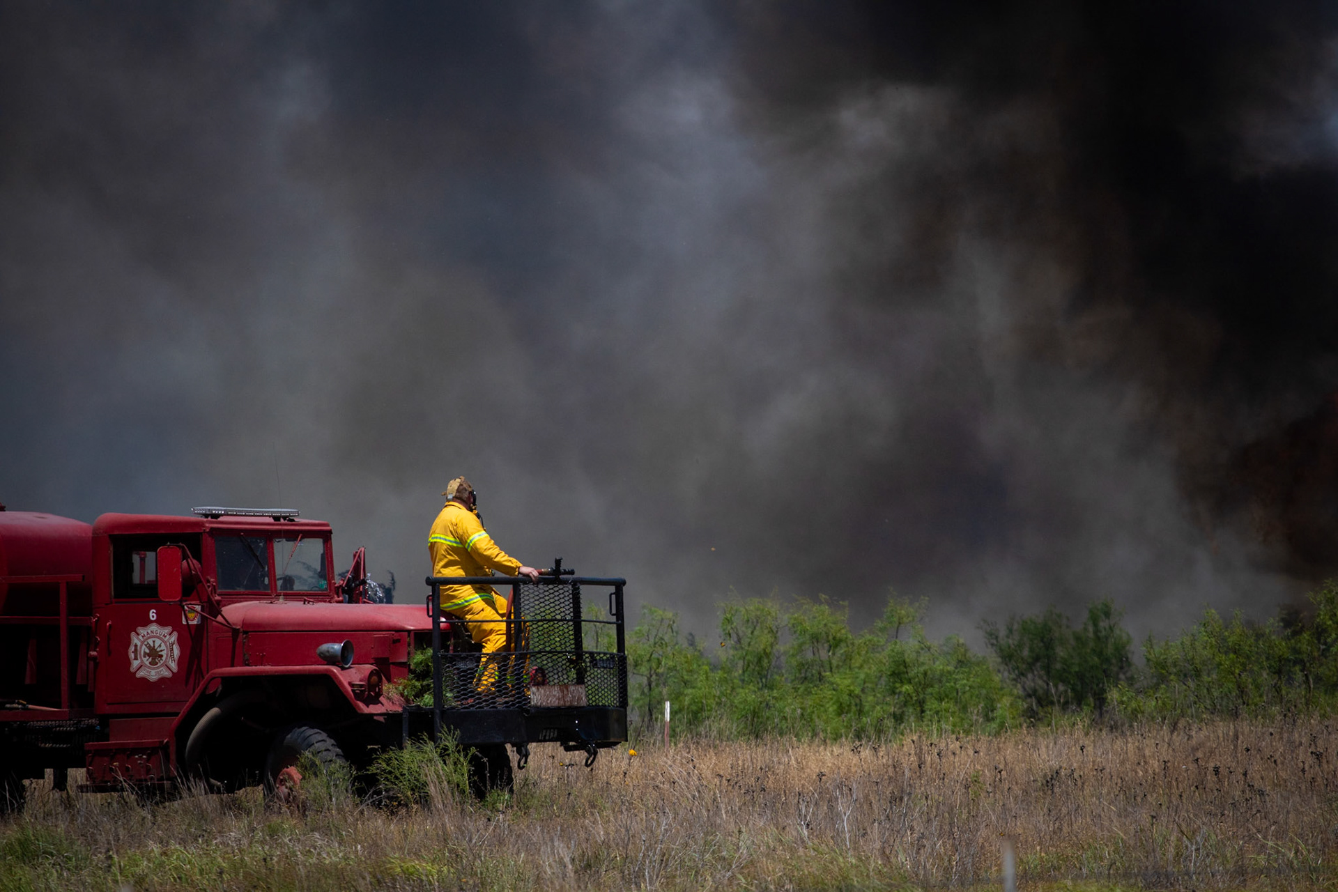 Wildfire in Mangum, Okla.