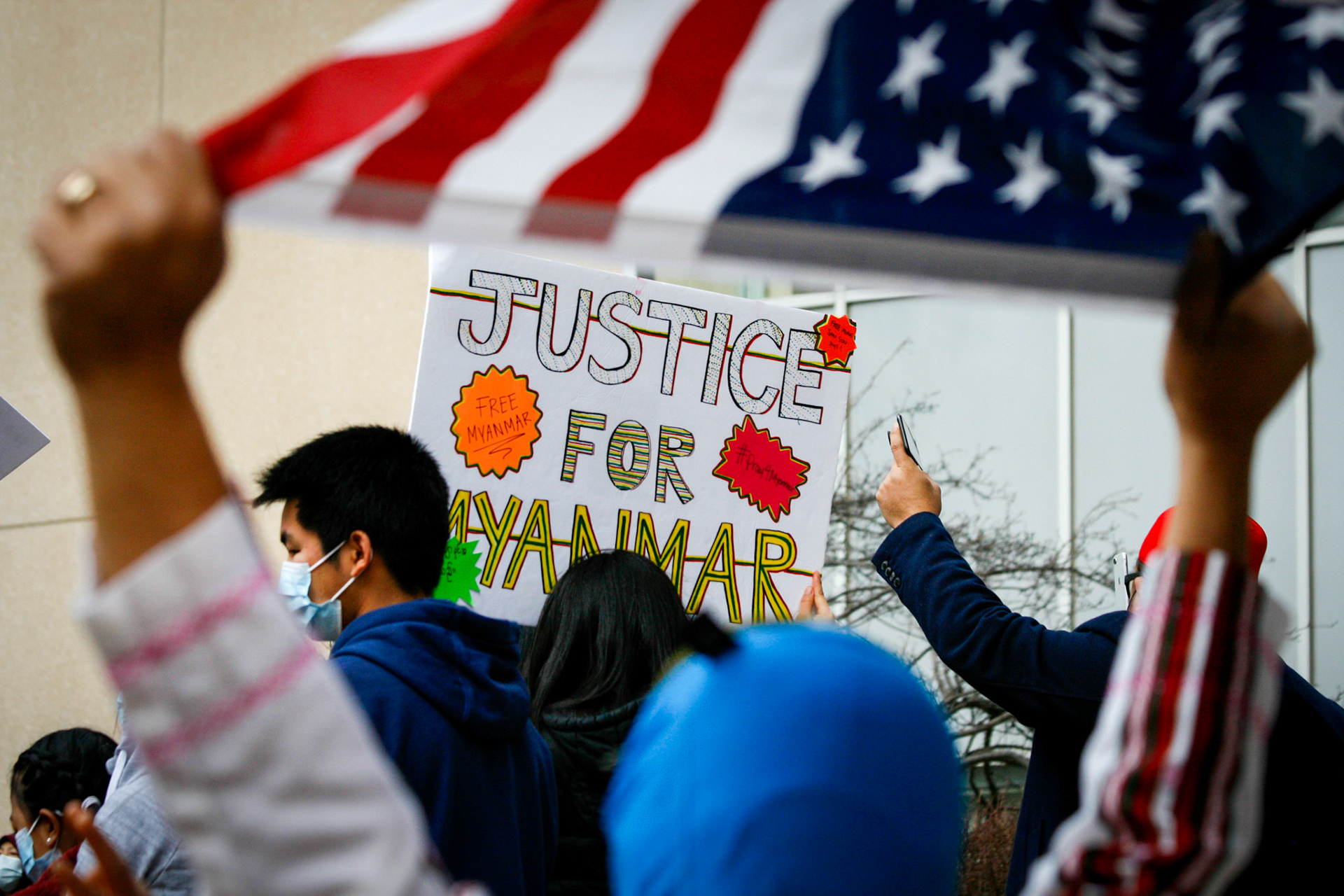 Myanmar protest in Tulsa