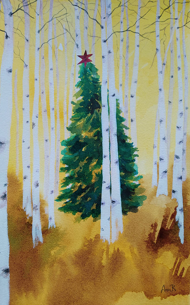 Navidad en el bosque. 18,4x29,6 cm.