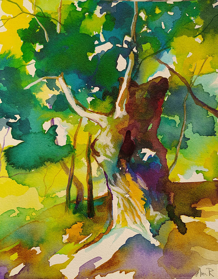 Árbol al encuentro. 18,9x24 cm.