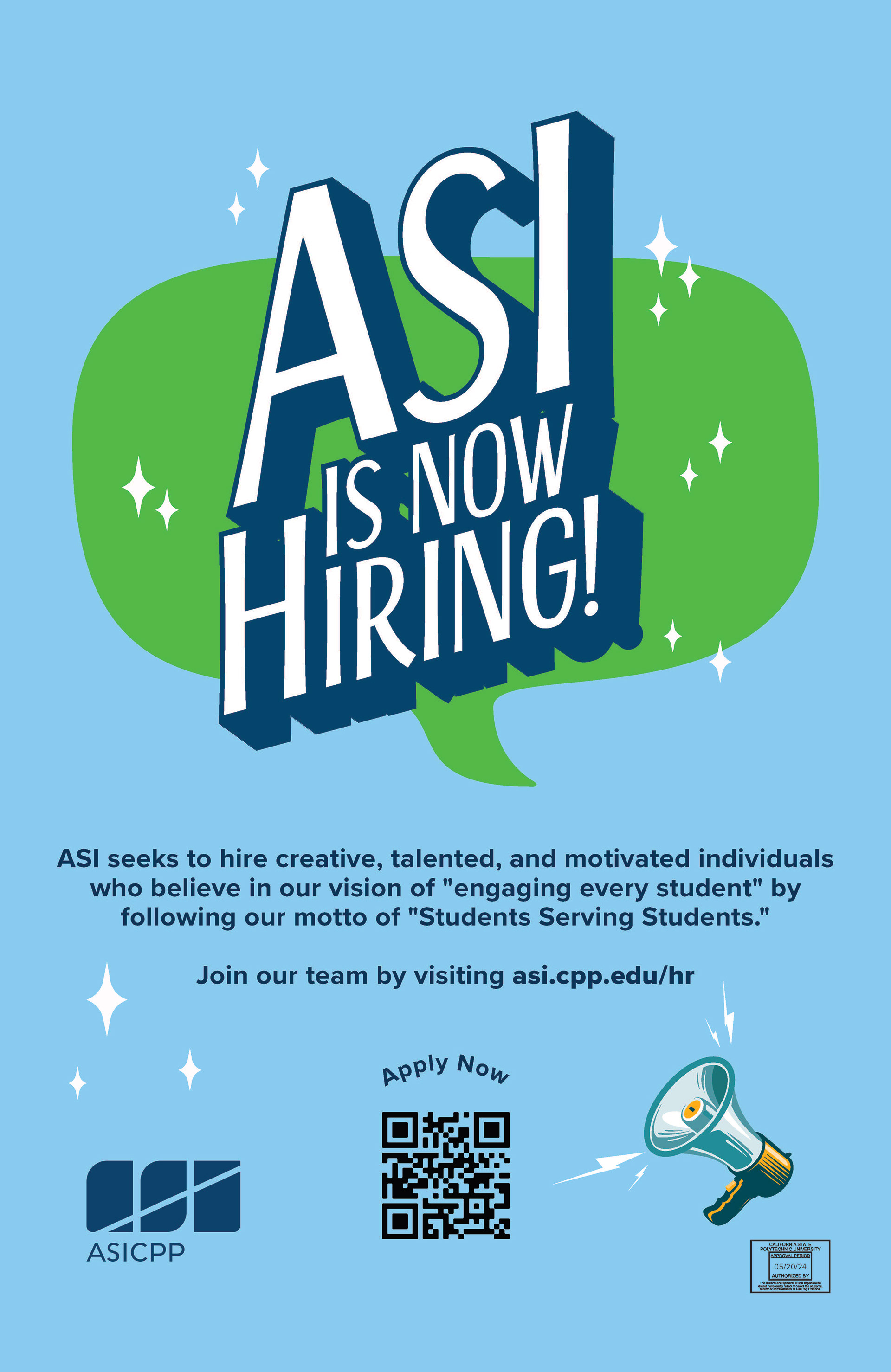 Standard for Associated Students Inc. Evergreen Hiring Marketing. 11" x 17"