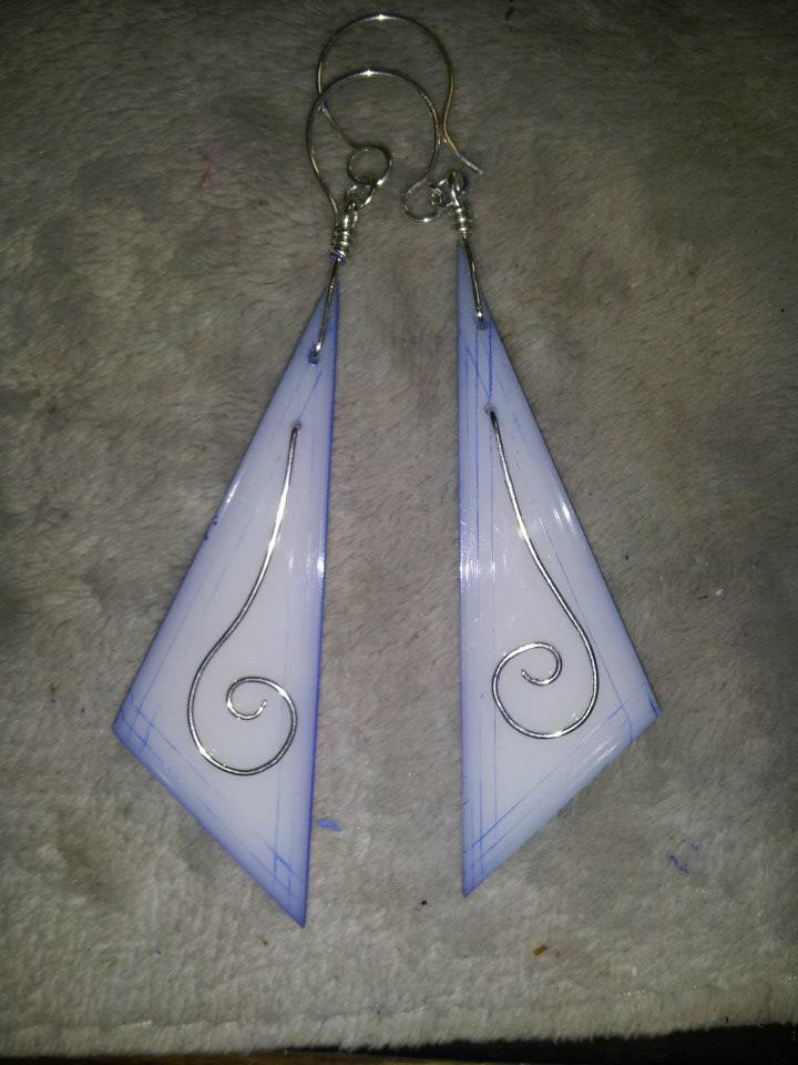 Perspex & Silver Earrings
