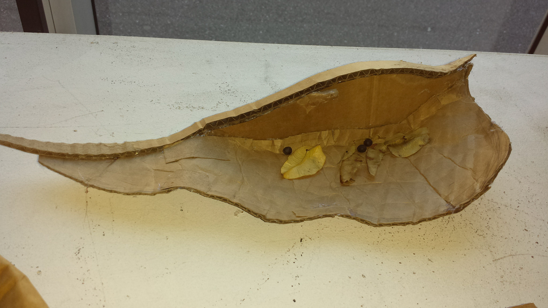 Sculpture; Pod made from cardboard