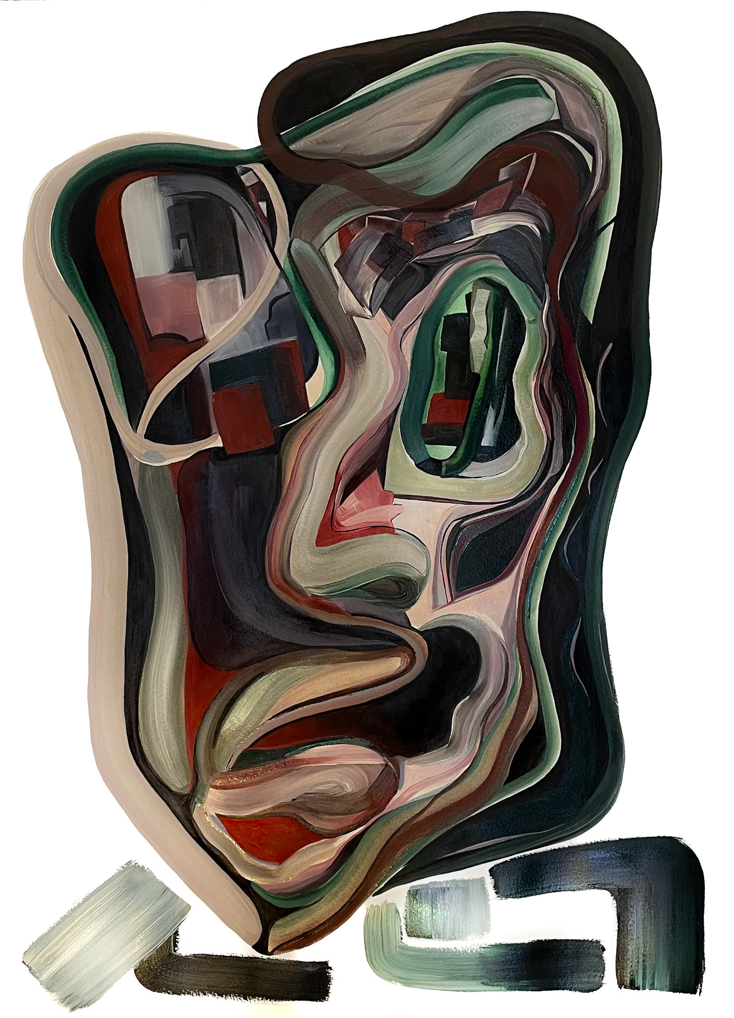 It's Lonely Here - Panel 3: Cognitive Dissonance. 22" X 30" Inches. Acrylic on Paper