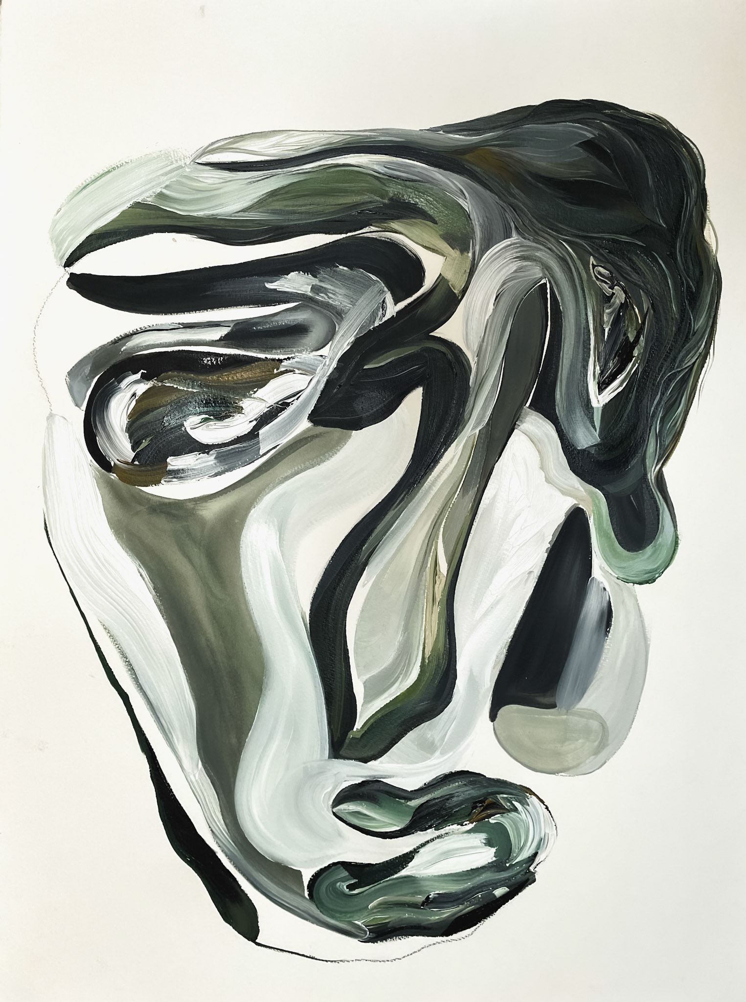 Panel 5 - 22 X 30 Acrylic . Charcoal on Paper