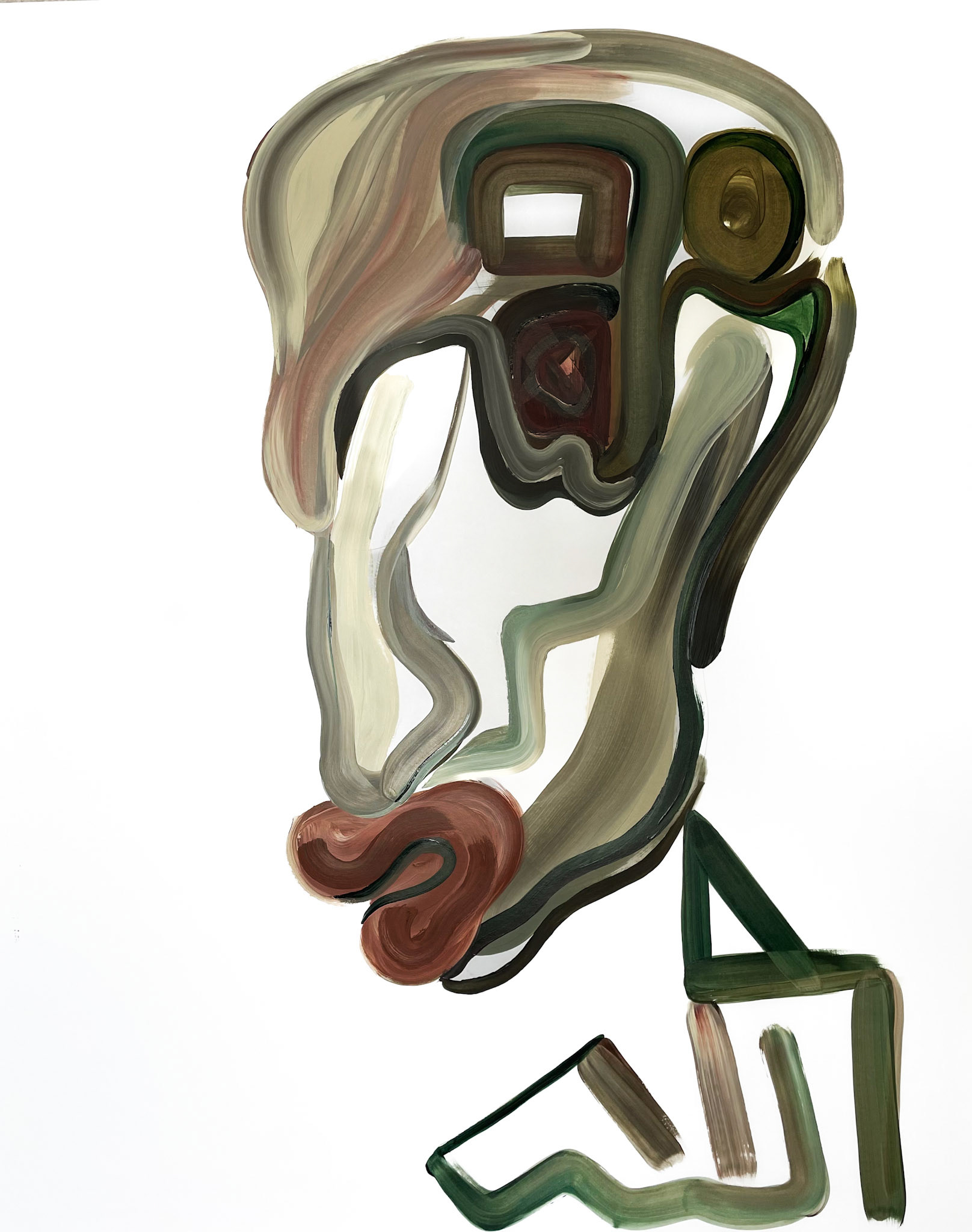 It's Lonely Here - Panel 2: Compartmentalization . 32" X 40" Inches . Acrylic on Paper