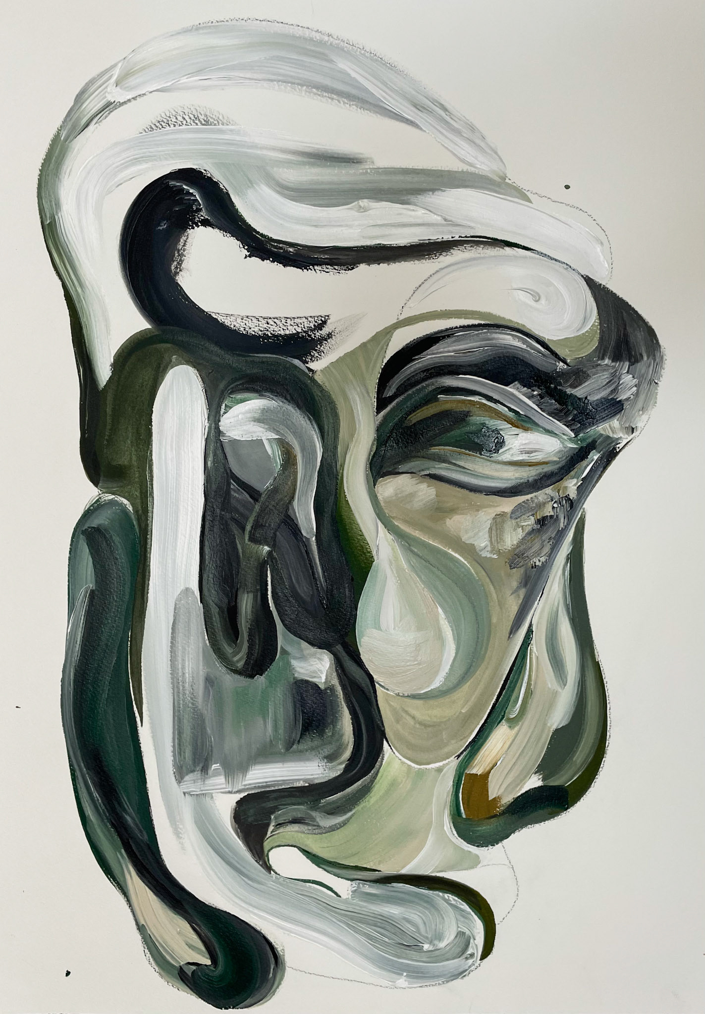 Panel 6 - 22 X 30 Acrylic . Charcoal on Paper