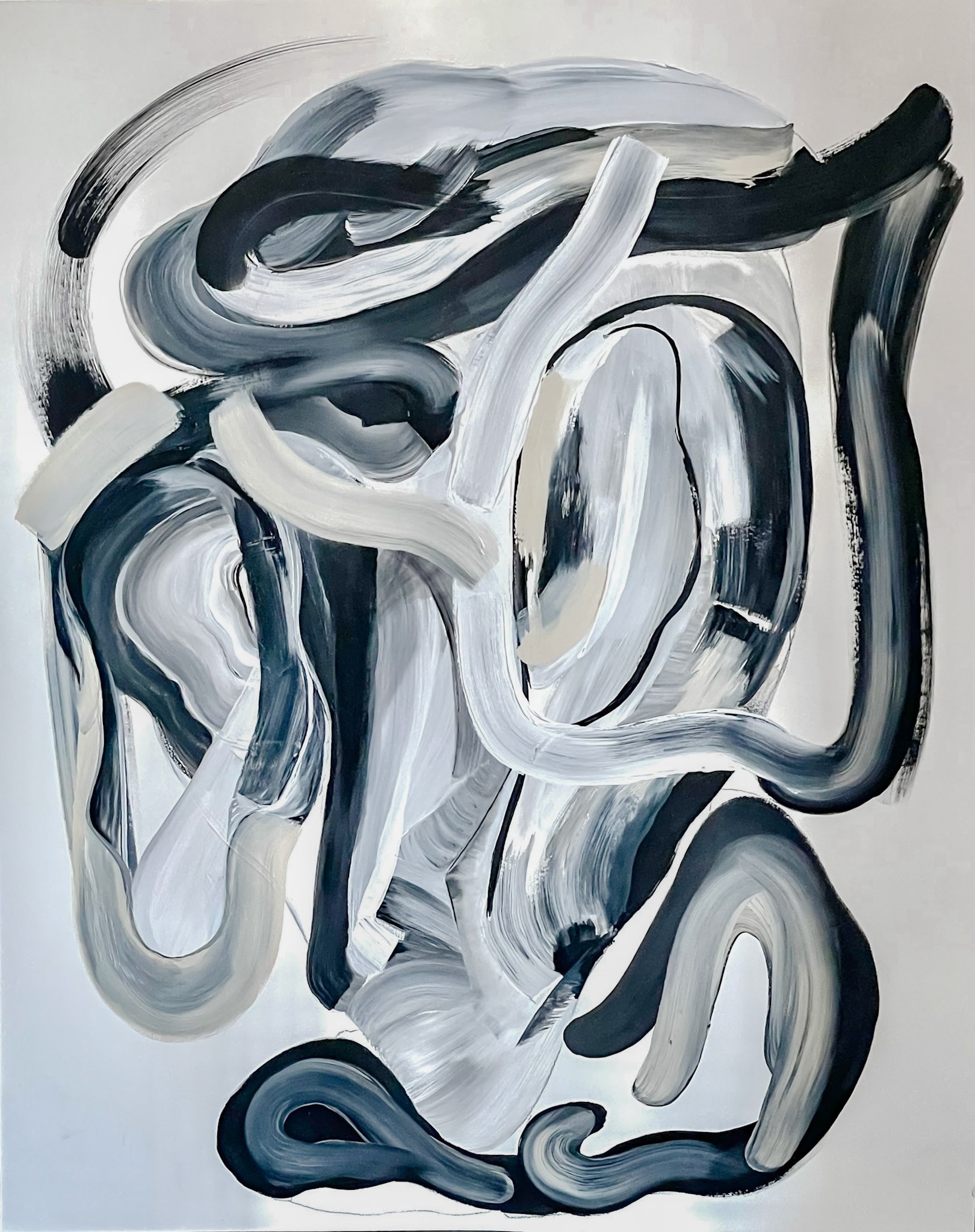 Panel 4 - 32 X 40 Acrylic . Charcoal on Paper