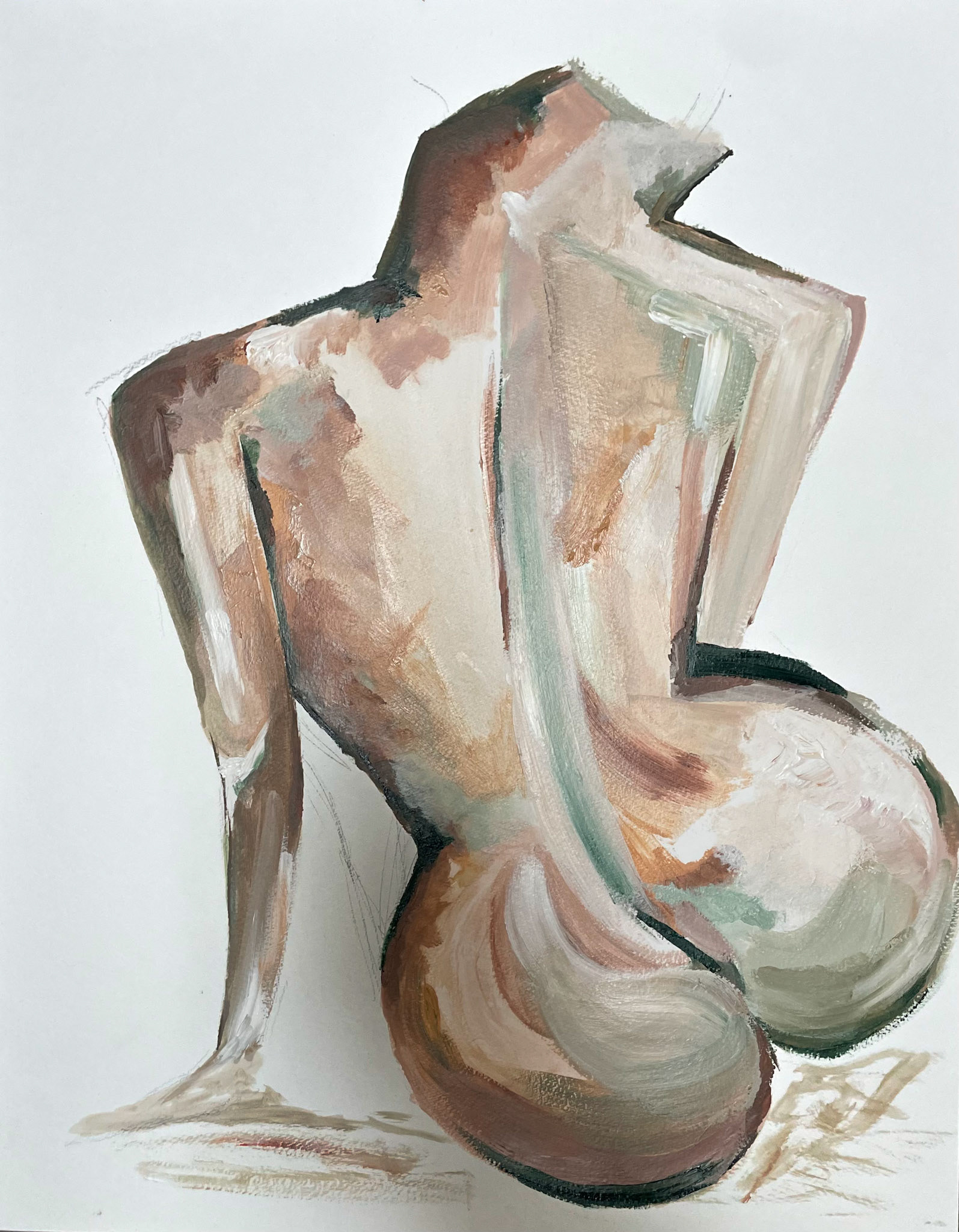 Form Work 2022, Sand Bodies #3 - 16 X 20 Acrylic on Paper
