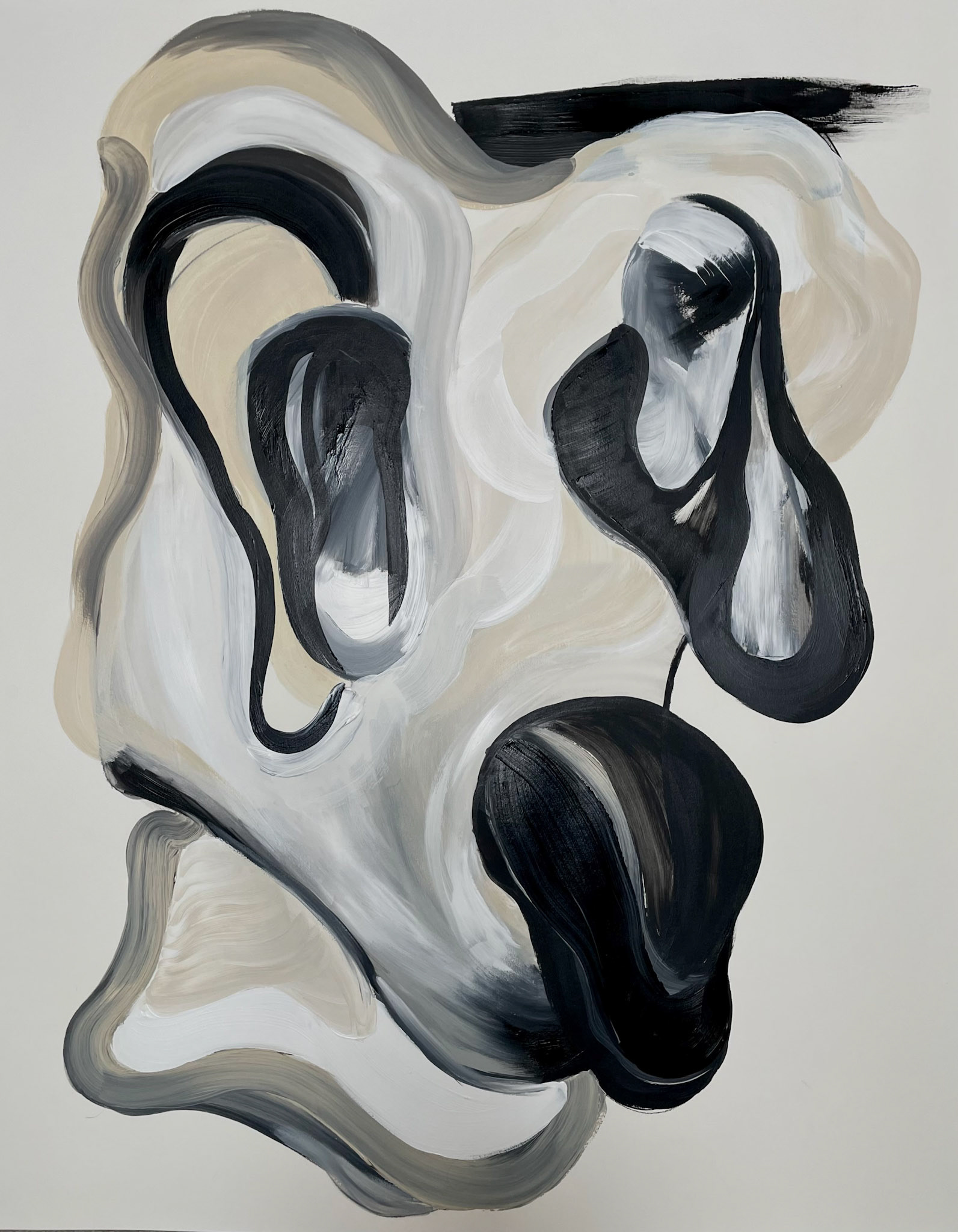 Panel 3 - 32 X 40 Acrylic . Charcoal on Paper