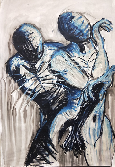 Control, 2018 (Oil stick, ink and graphite on paper)