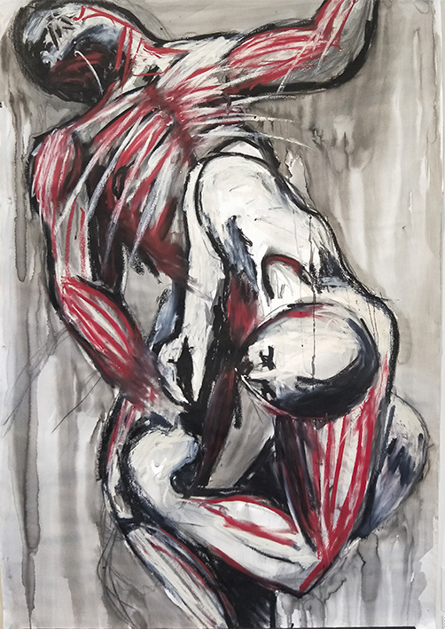 Ecstasy, 2018 (Oil stick, ink and graphite on paper)