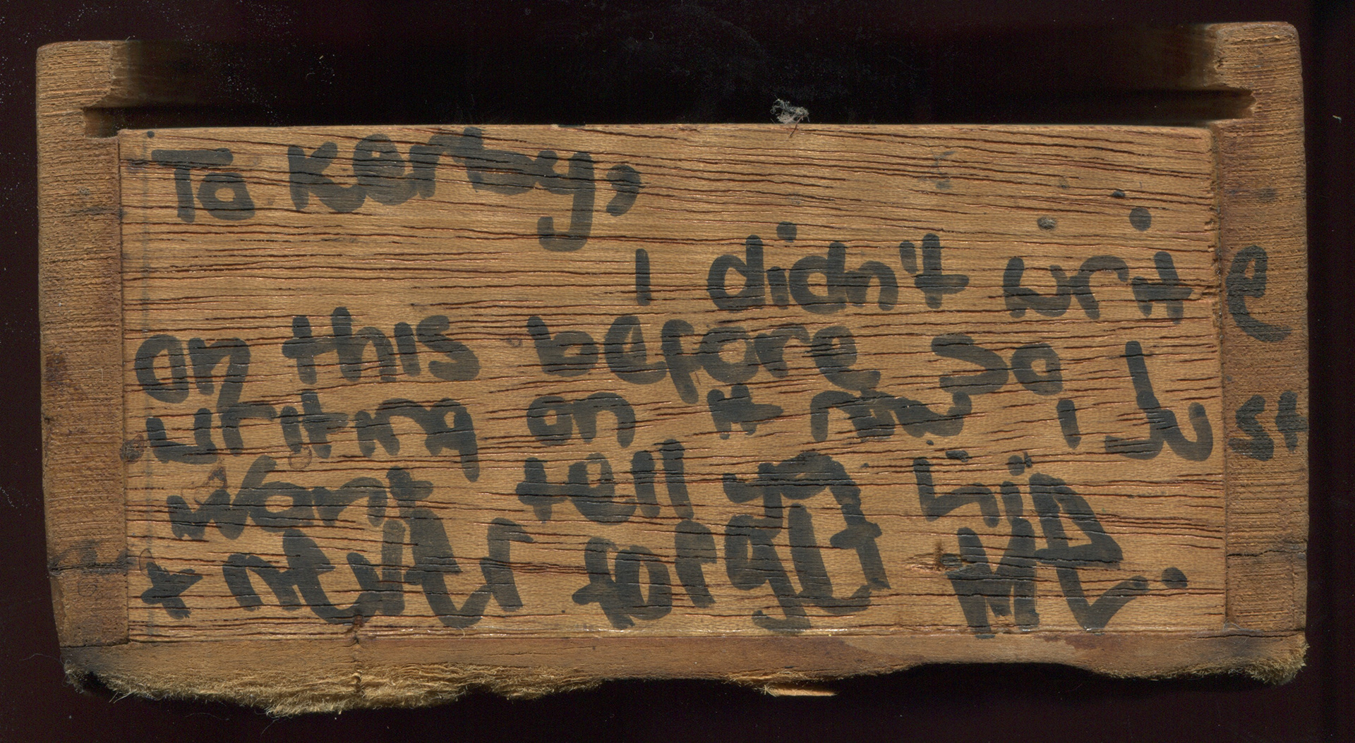 To Kerby, 2018 (Detail Front)