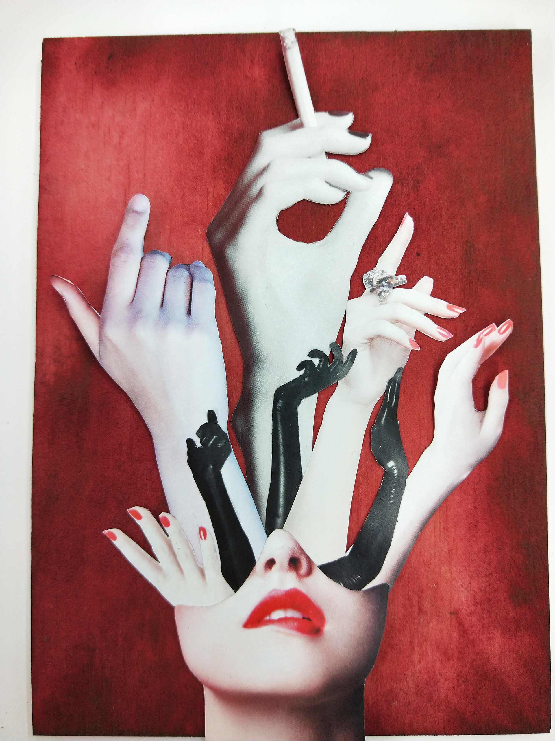 Hunger, 2019 (Collage and Ink on Ply)