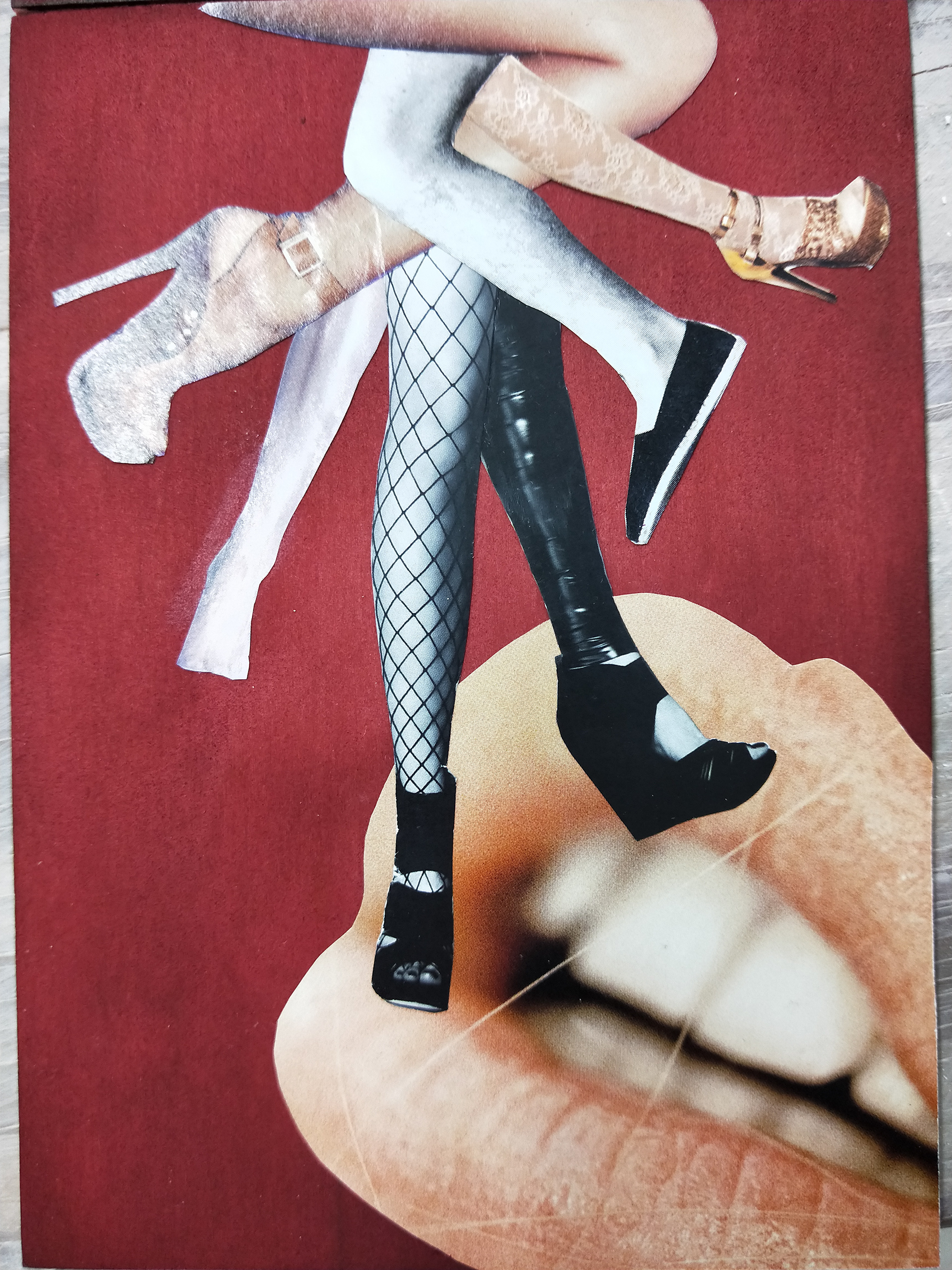 Feeding, 2019 (Collage and Ink on Ply)