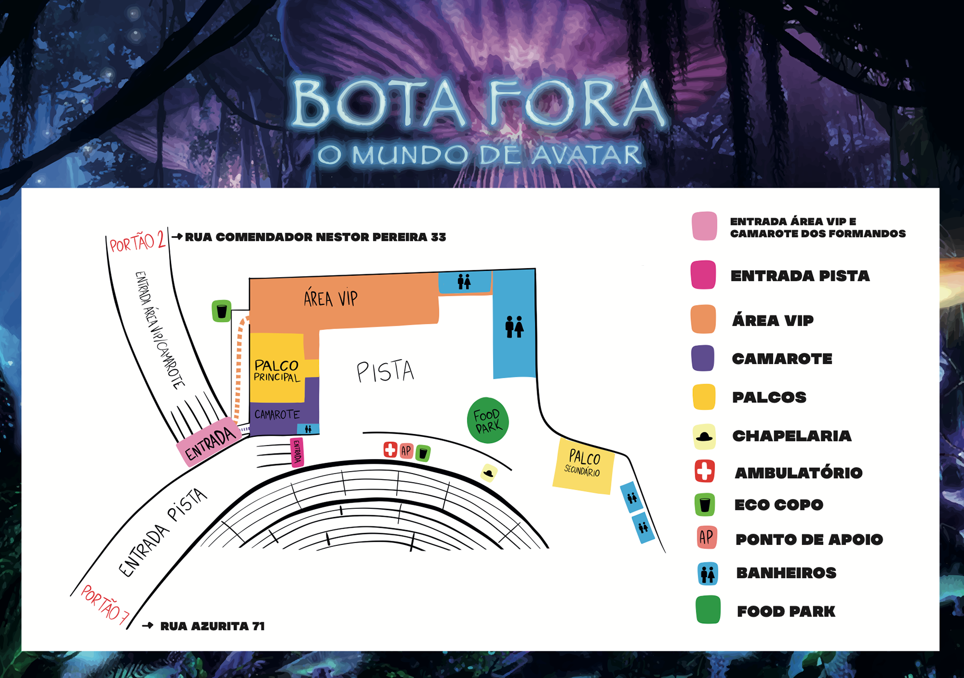 Arte de mapa, distribuido durante o evento
