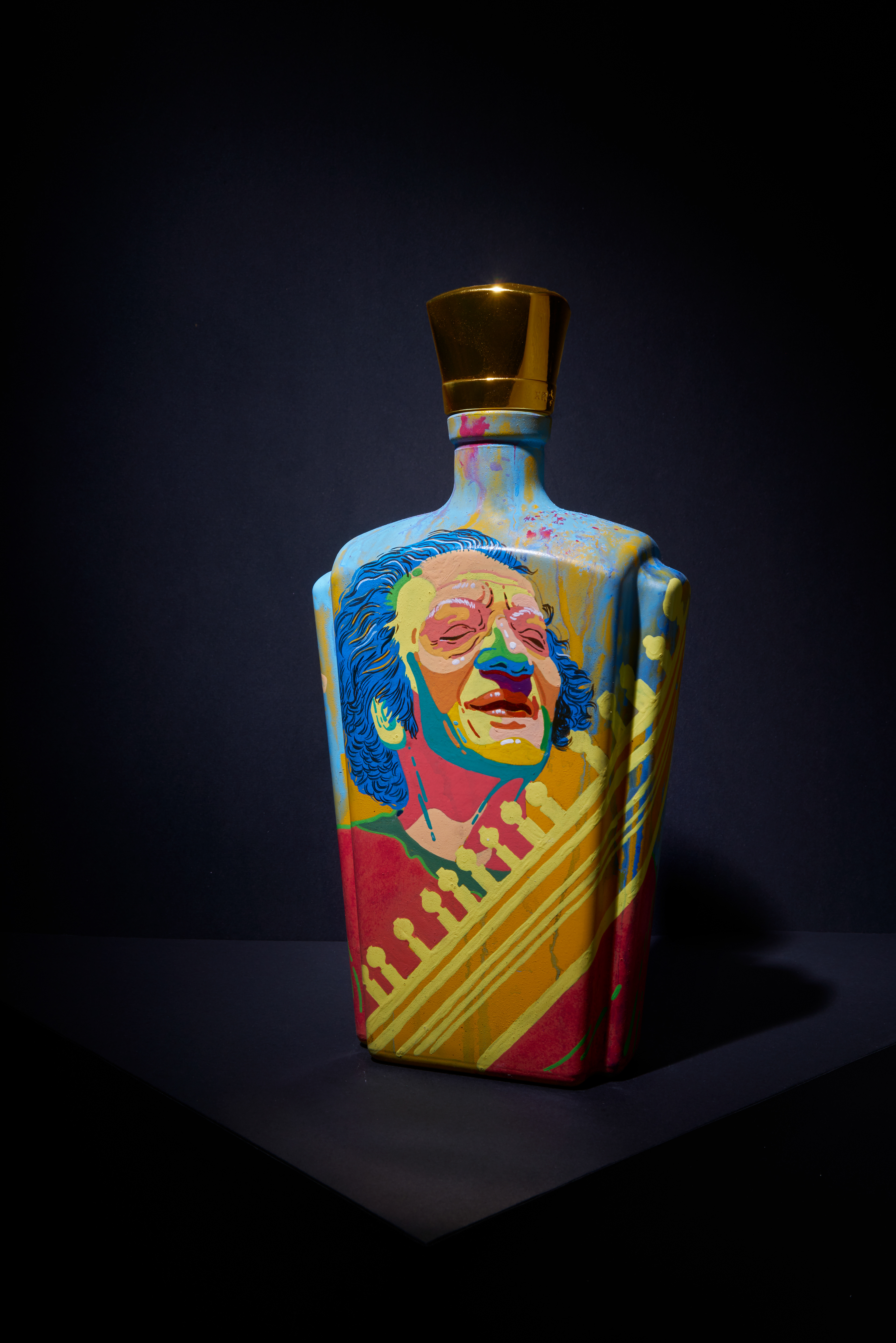 liquor bottle art, contemporary craft, functional art, art exhibition, sustainable art, artistic bottles, painted glass, personal art show, curated art, storytelling art