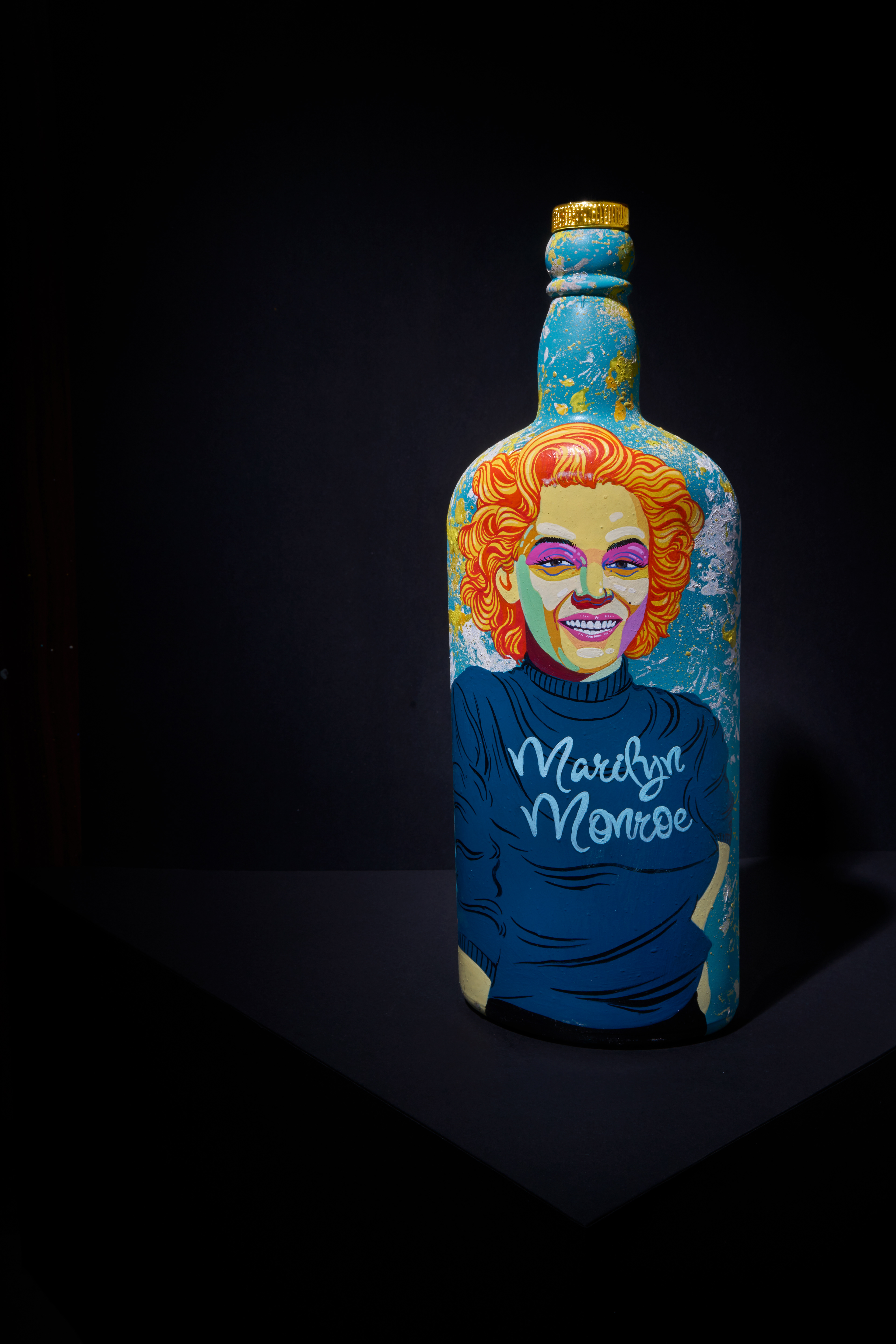 artist tribute, music tribute art, cultural illustration, bold colors, expressive painting, pop culture art, brushstroke art, handmade objects, creative recycling, character art