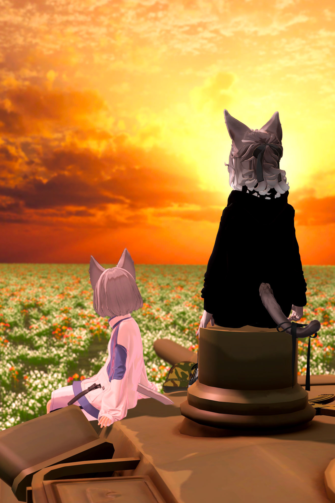 Taken at 落陽の帰り道 -The Road Home at Sunset-, with sumusumu.