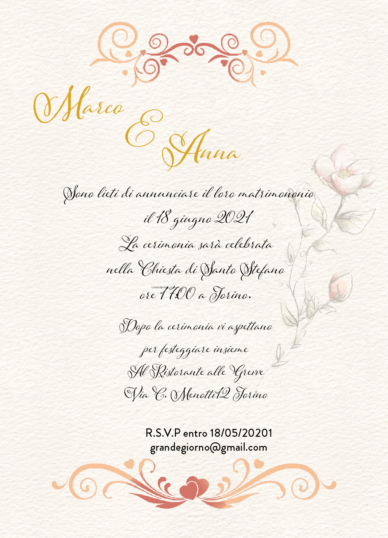 Partecipazione Matrimonio Unica
