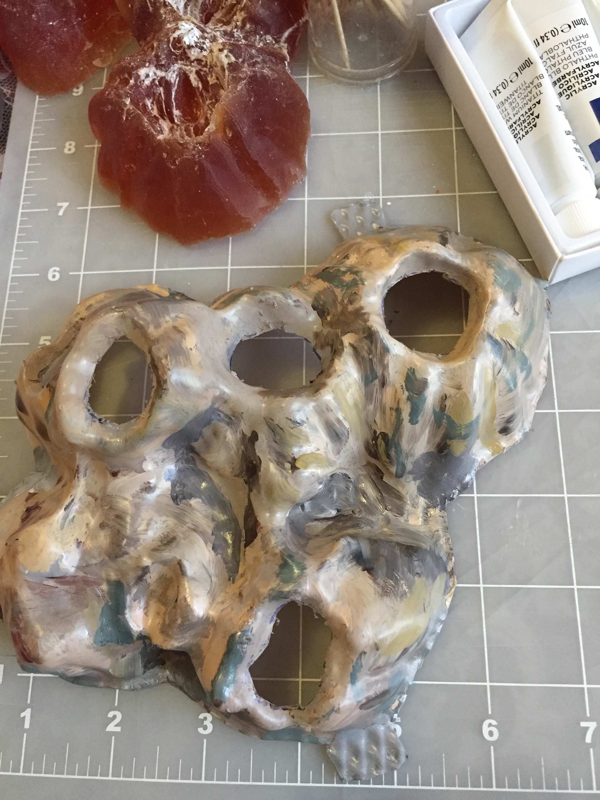 Prototype image 2: painted to camouflage in the otters' enclosure. 