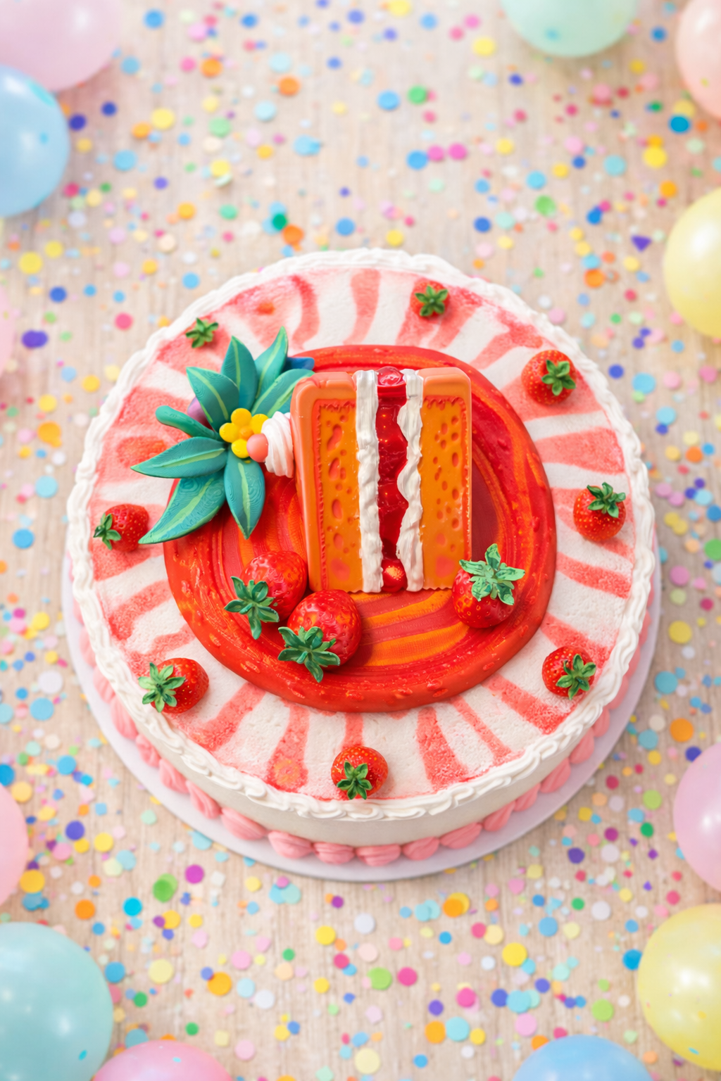 Finish your “Berry First Birthday” celebration with this delightful strawberry dessert plate. A charming detail that ties the entire theme together, making the birthday cake display even sweeter and picture-perfect.