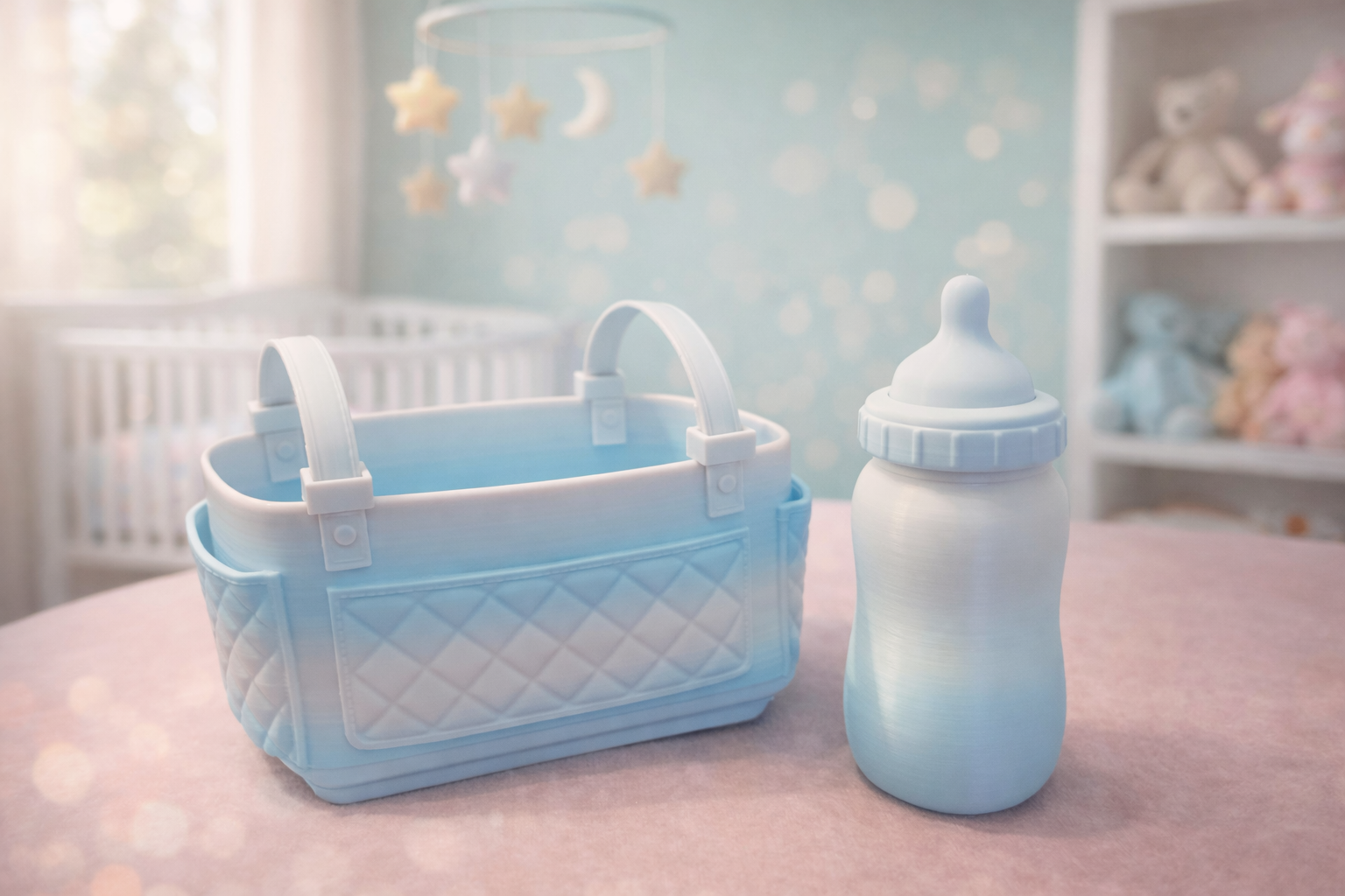 A dreamy baby pink and blue ombré gradient...perfectly balanced for a sweet and stylish gender reveal celebration.