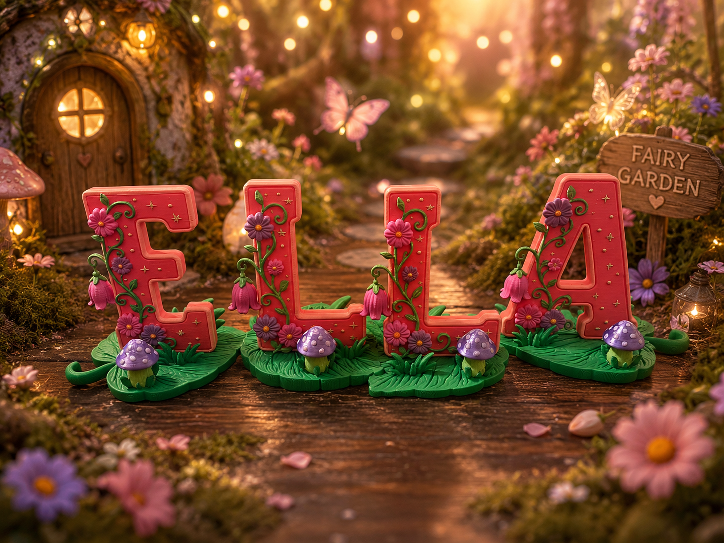 Enchanting Fairy Garden Letter Toppers for Magical Birthday Celebrations!