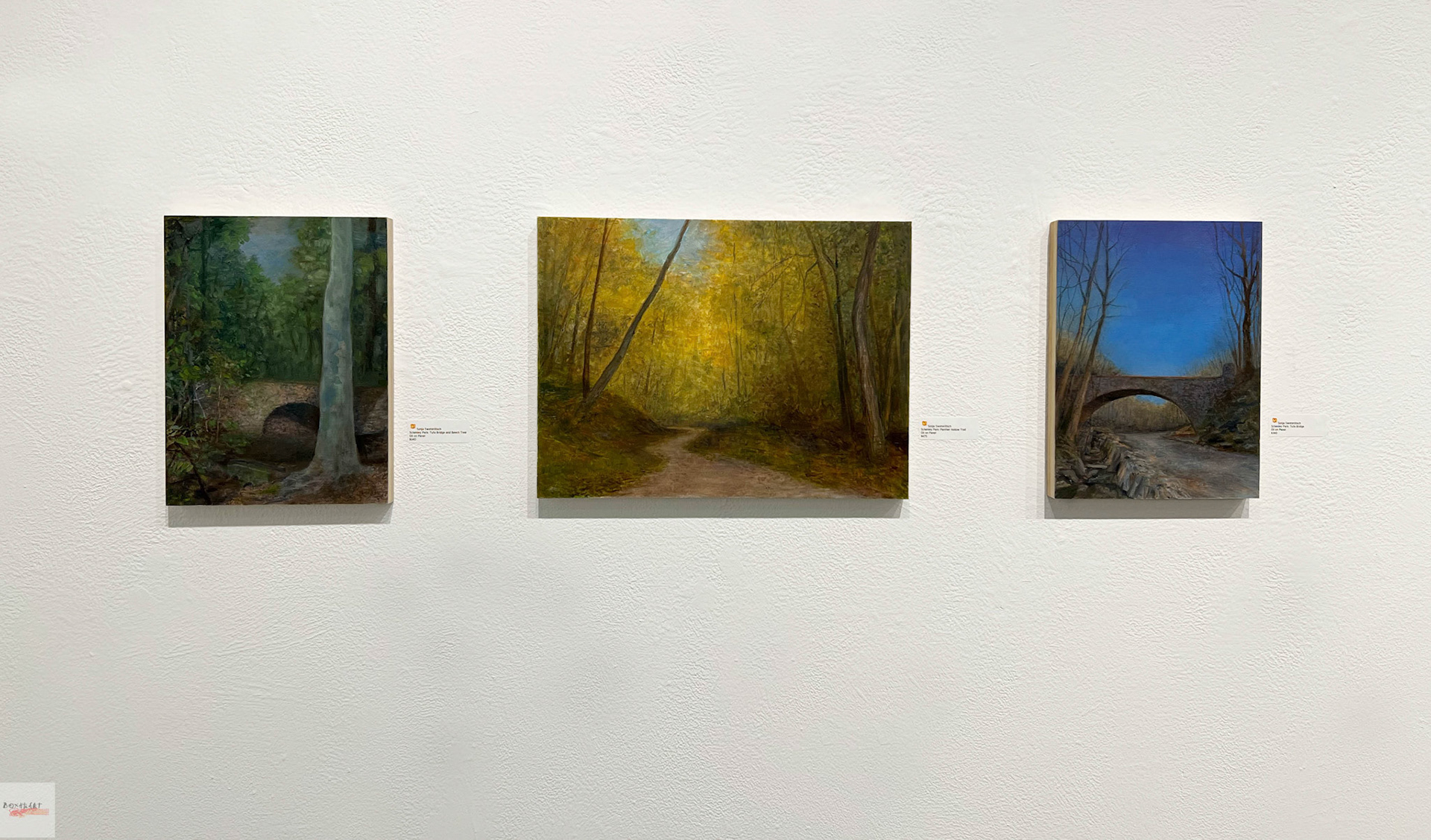 Installation view of Stillness: Sonja Sweterlitsch and Lynne Feinberg, BoxHeart Gallery, 2026.