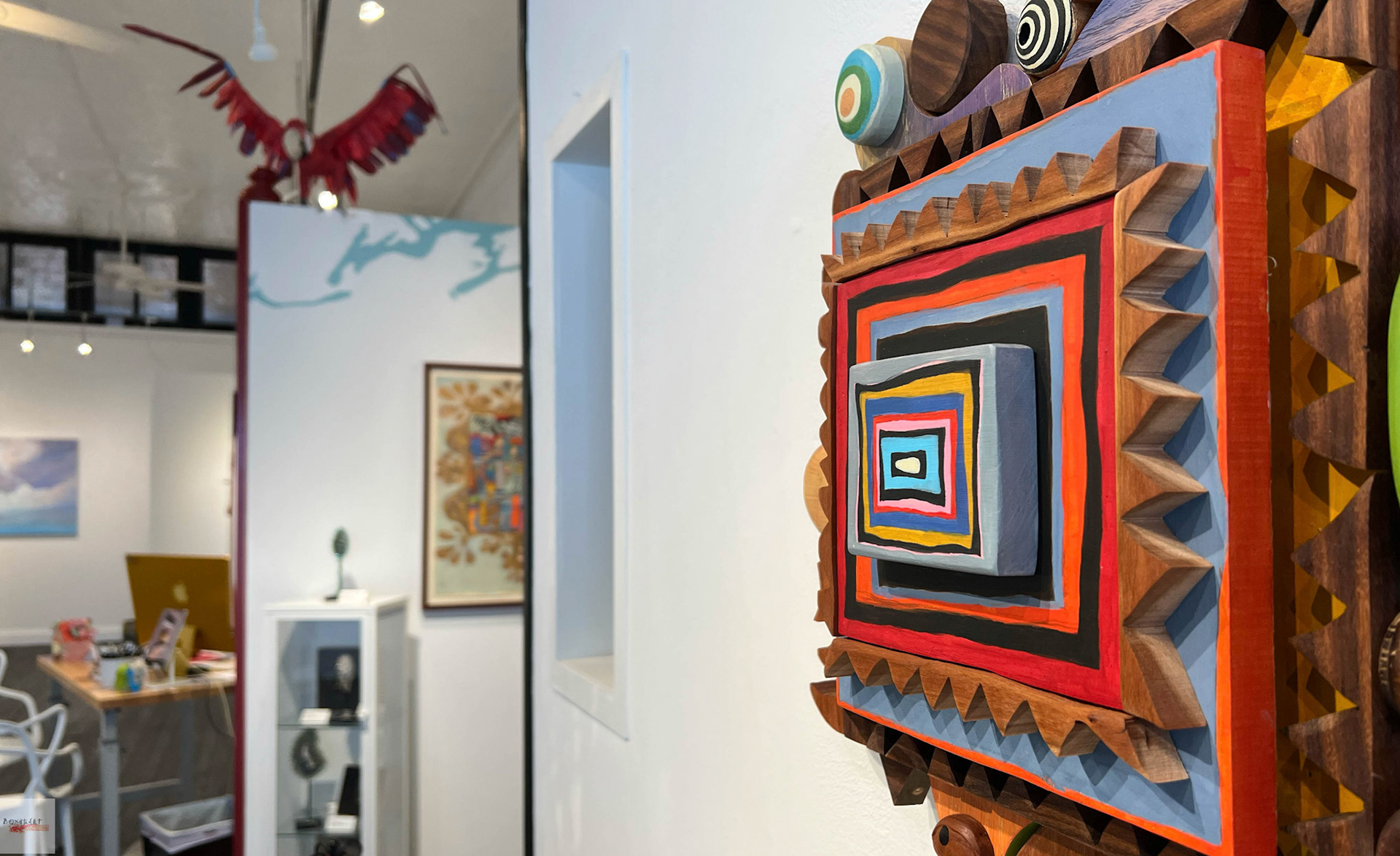 Installation view of Stillness: Sonja Sweterlitsch and Lynne Feinberg, BoxHeart Gallery, 2026.