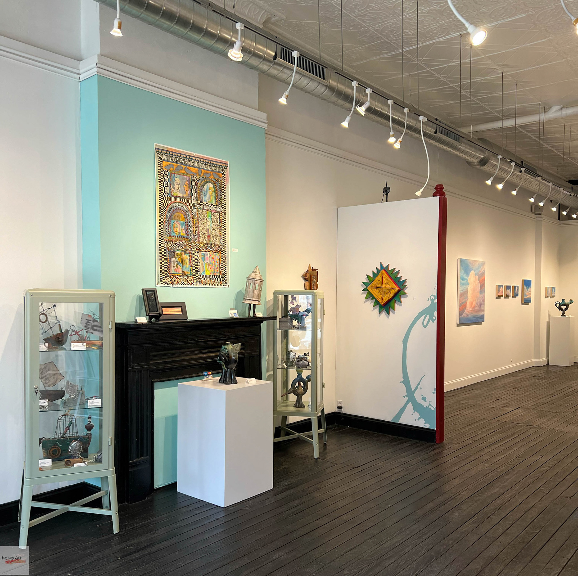 Installation view of Stillness: Sonja Sweterlitsch and Lynne Feinberg, BoxHeart Gallery, 2026.